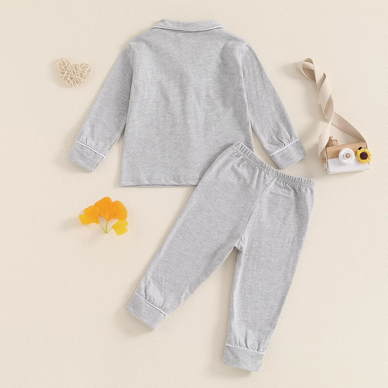 Balaflyie Baby Button Down Pajamas Set Shirt and Pants Toddler Cotton Pjs Long Sleeve Sleepwear