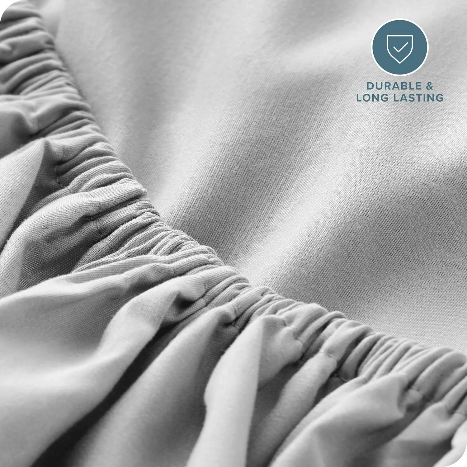 Bare Home Fitted Bottom Sheet Queen Size - Premium 1800 Microfiber - Ultra-Soft Hotel Luxury - Deep Pocket - Durable and Long Lasting (Queen, Cloud Grey)