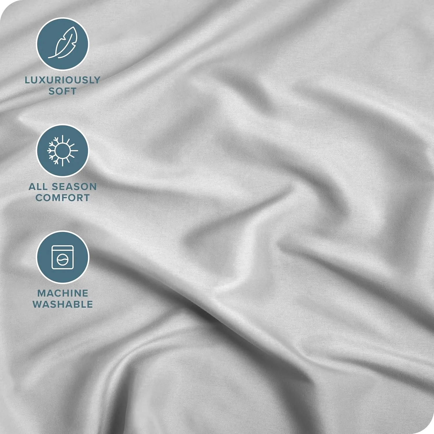 Bare Home Fitted Bottom Sheet Queen Size - Premium 1800 Microfiber - Ultra-Soft Hotel Luxury - Deep Pocket - Durable and Long Lasting (Queen, Cloud Grey)