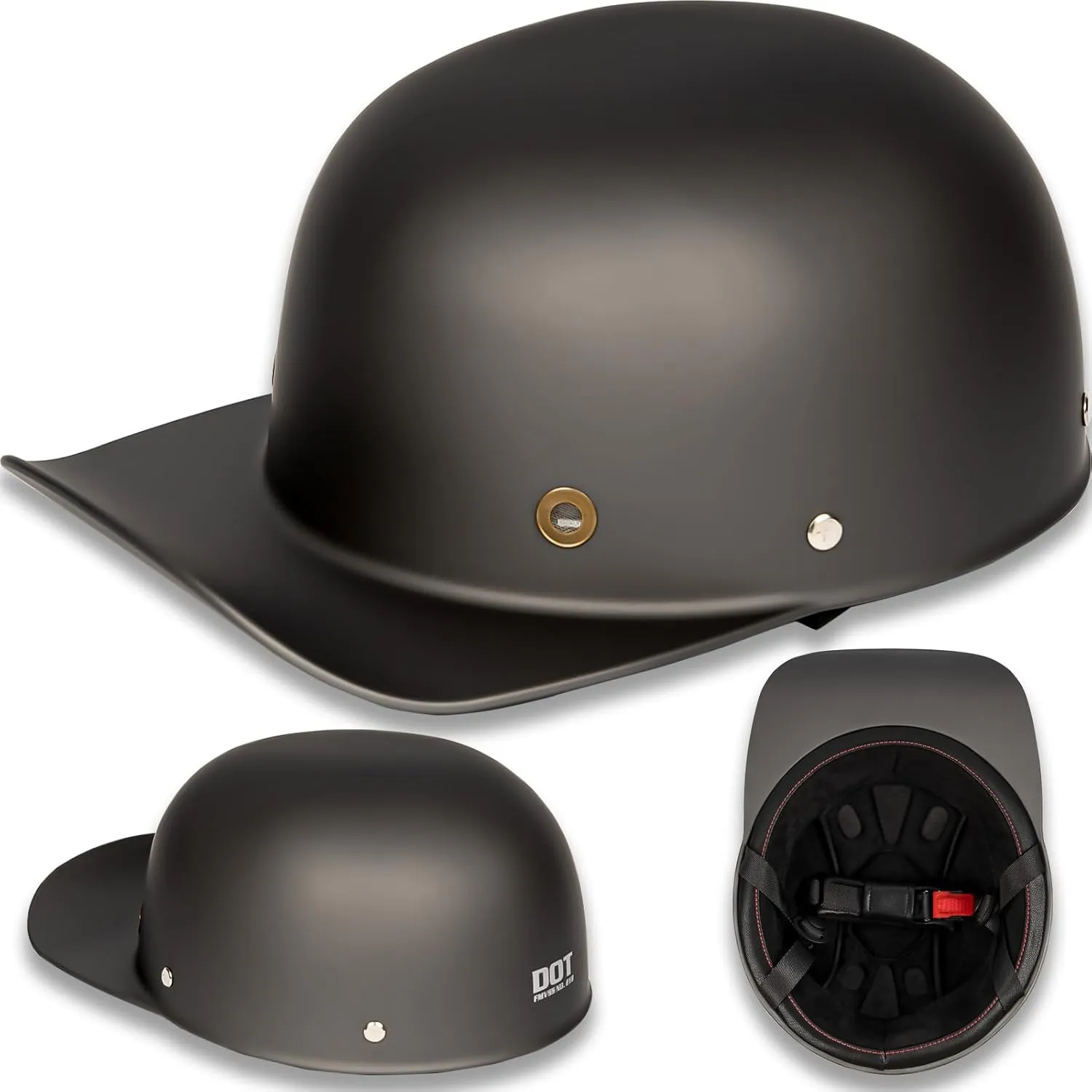 Baseball Style Cap Retro Motorcycle Helmet Unisex-Adult - DOT Approved