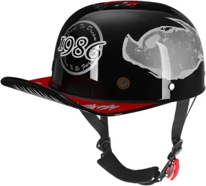 Baseball Style Cap Retro Motorcycle Helmet Unisex-Adult - DOT Approved