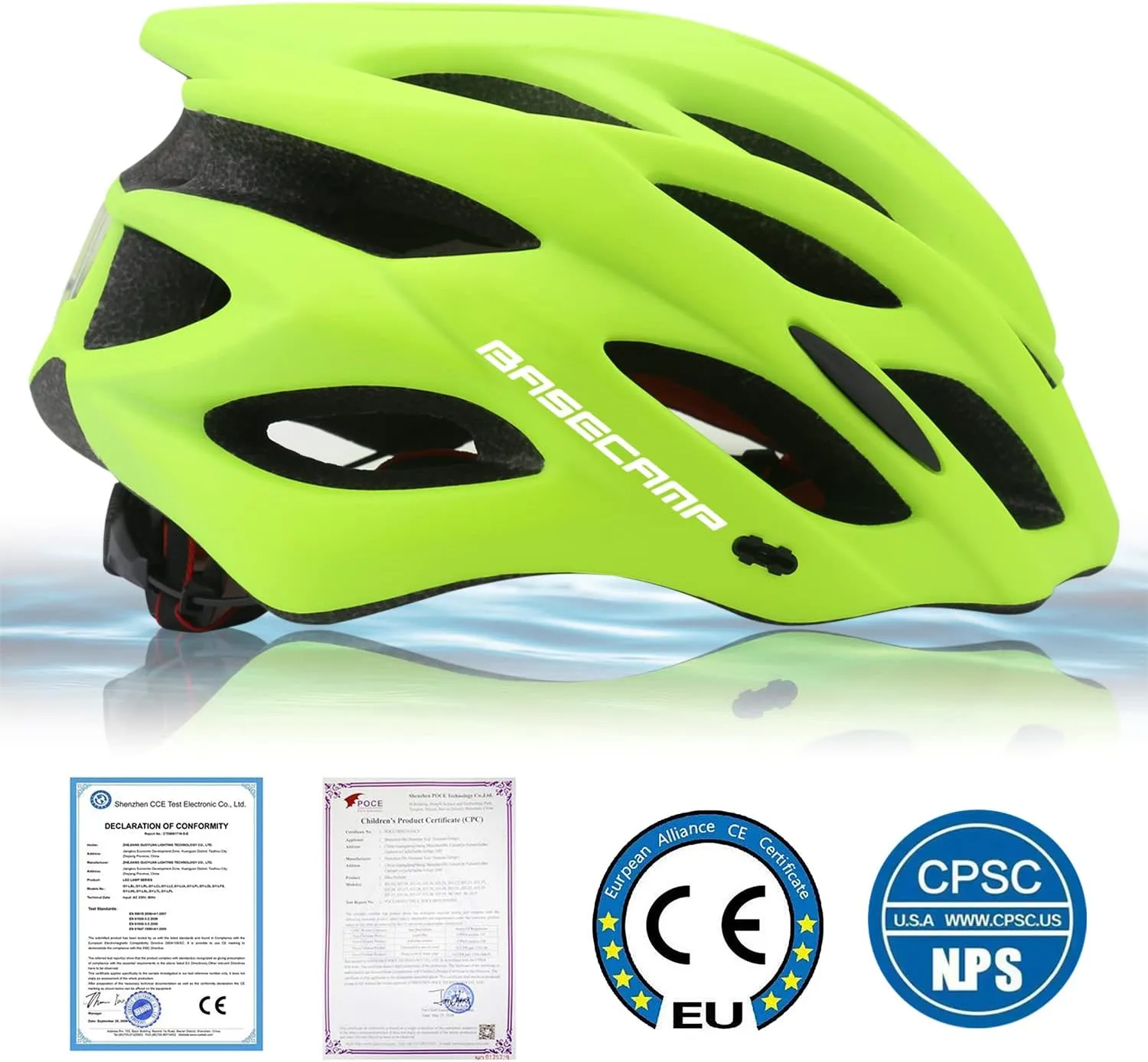 Basecamp Bike Helmet for Women Men with LED Safety Light Removable Sun Visor Lightweight Bicycle Helmet Adjustable Breathable Mountain & Road Cycling Helmets for Adult