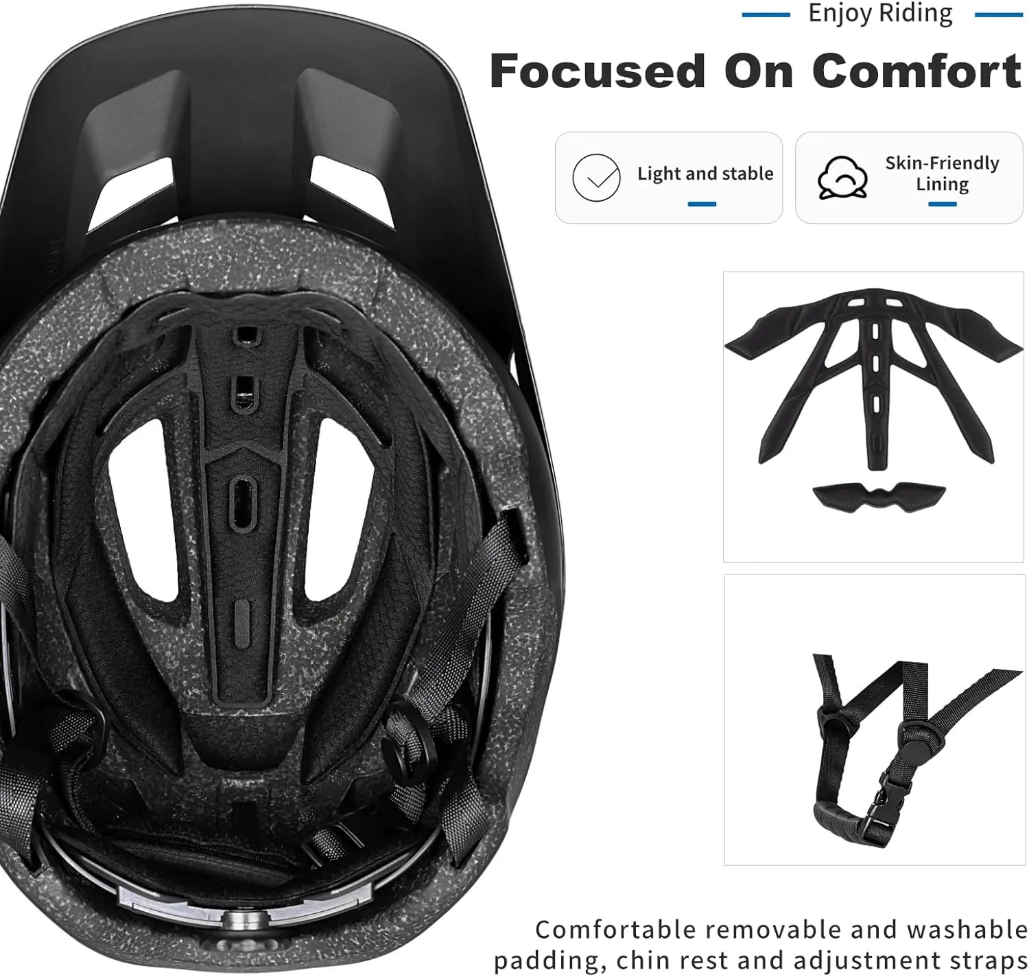 BATFOX Mountain Bike Helmet for Men Women,MTB Bicycle Cycling ebike Helmet for Adults Fit(52-60CM)