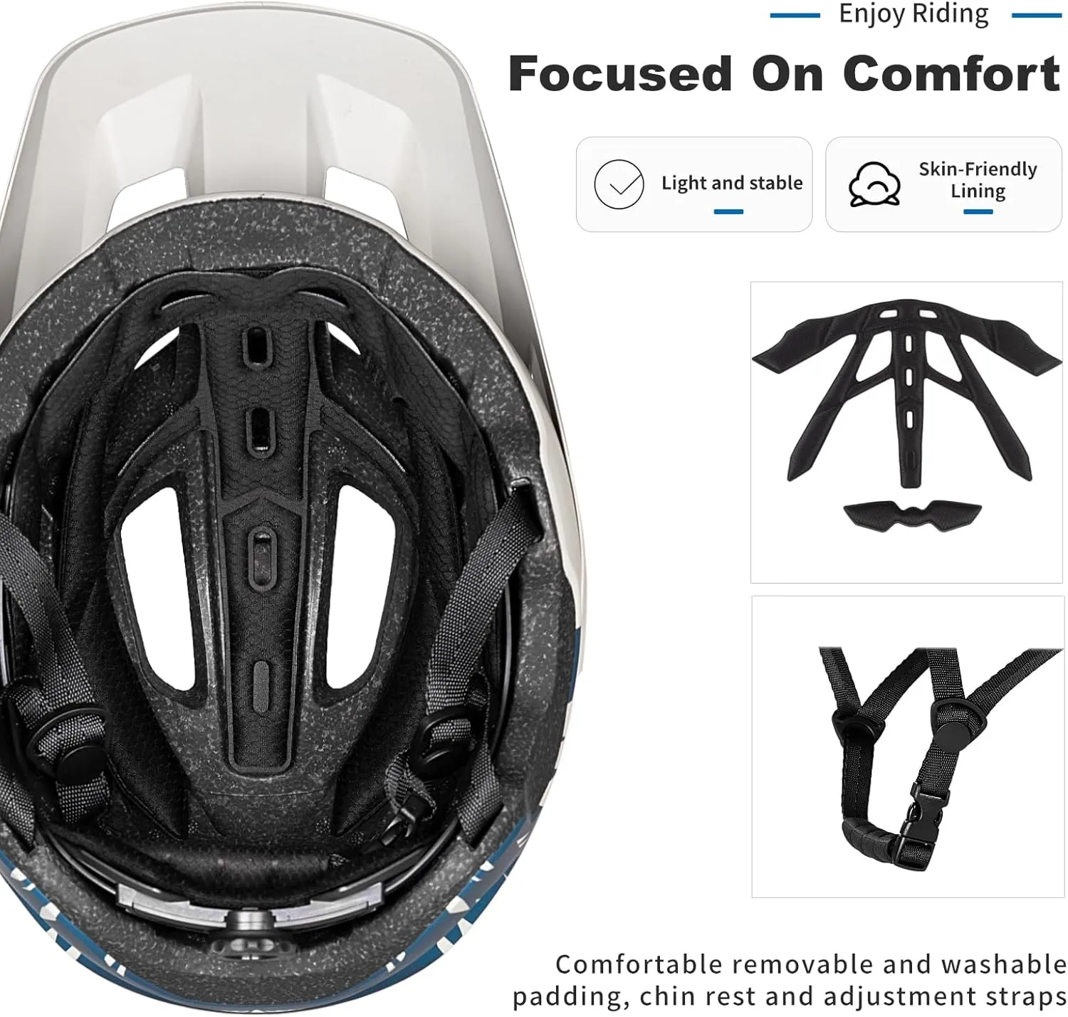 BATFOX Mountain Bike Helmet for Men Women,MTB Bicycle Cycling ebike Helmet for Adults Fit(52-60CM)