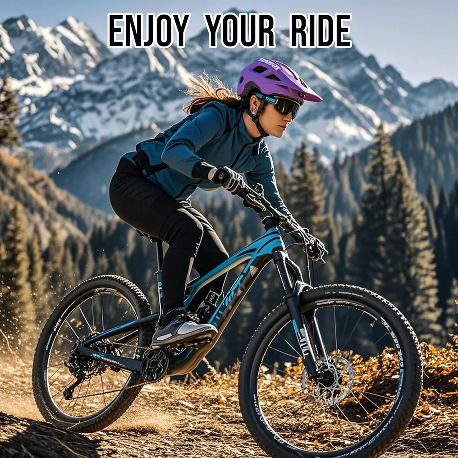 BATFOX Mountain Bike Helmet for Men Women,MTB Bicycle Cycling ebike Helmet for Adults Fit(52-60CM)