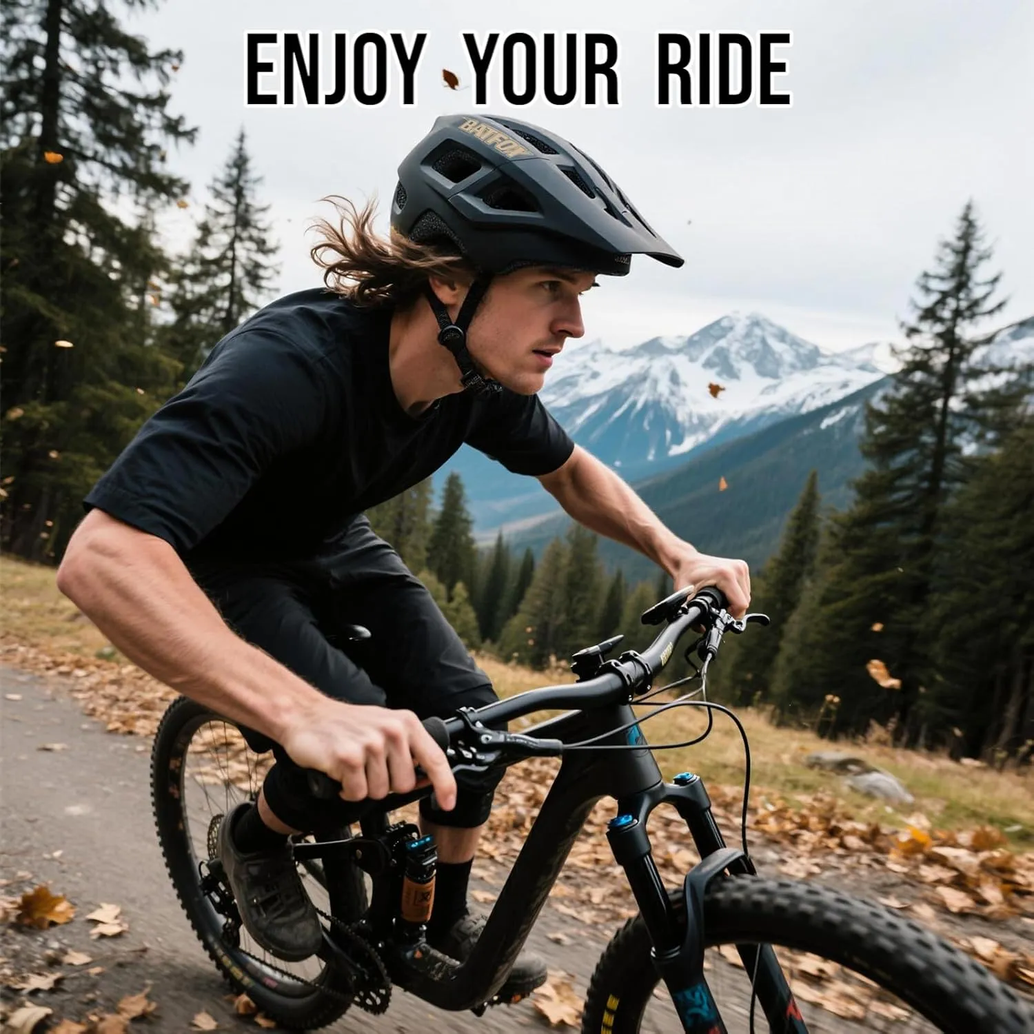 BATFOX Mountain Bike Helmet for Men Women,MTB Bicycle Cycling ebike Helmet for Adults Fit(52-60CM)