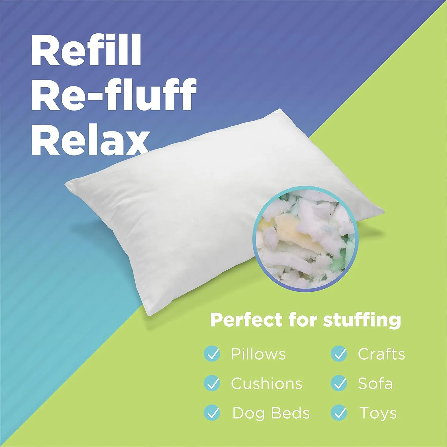 Bean Products Shredded Foam Filling Made from Recycled Materials – Long Lasting Shredded Bean Bag Filler Foam - Lightweight Moldable Foam Filling - 5 LBs