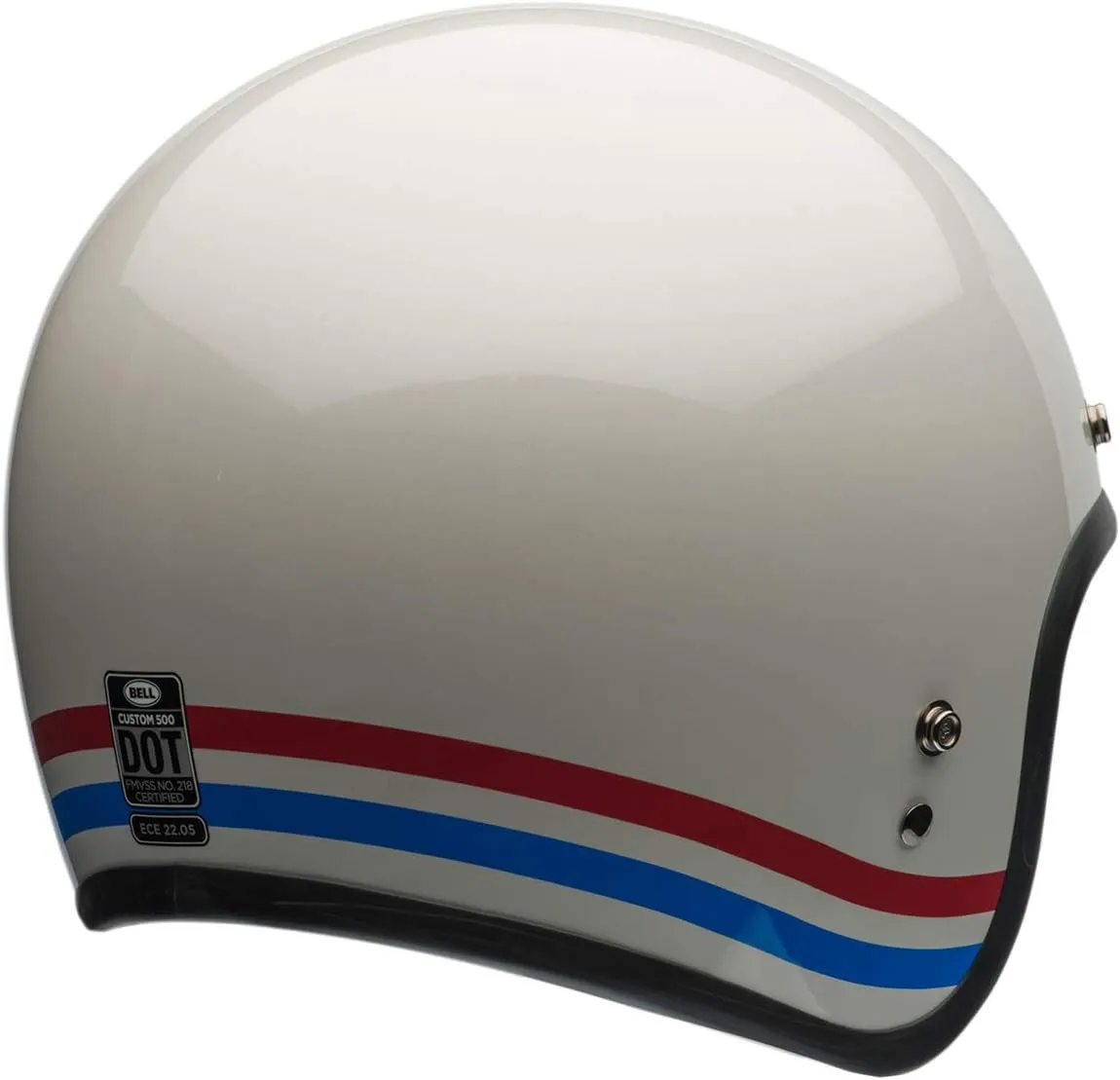 BELL Custom 500 Open-Face Motorcycle Helmet (Stripes Pearl White - Large)