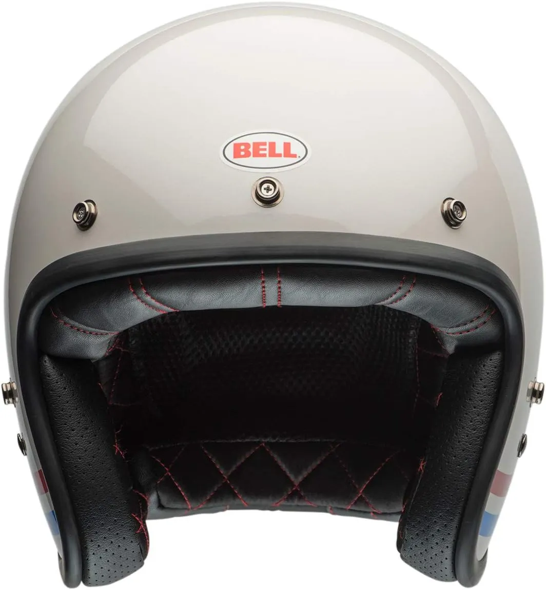 BELL Custom 500 Open-Face Motorcycle Helmet (Stripes Pearl White - Large)