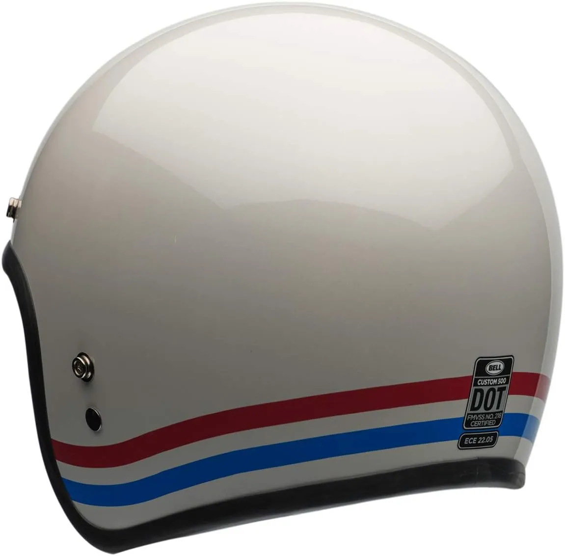 BELL Custom 500 Open-Face Motorcycle Helmet (Stripes Pearl White - Large)