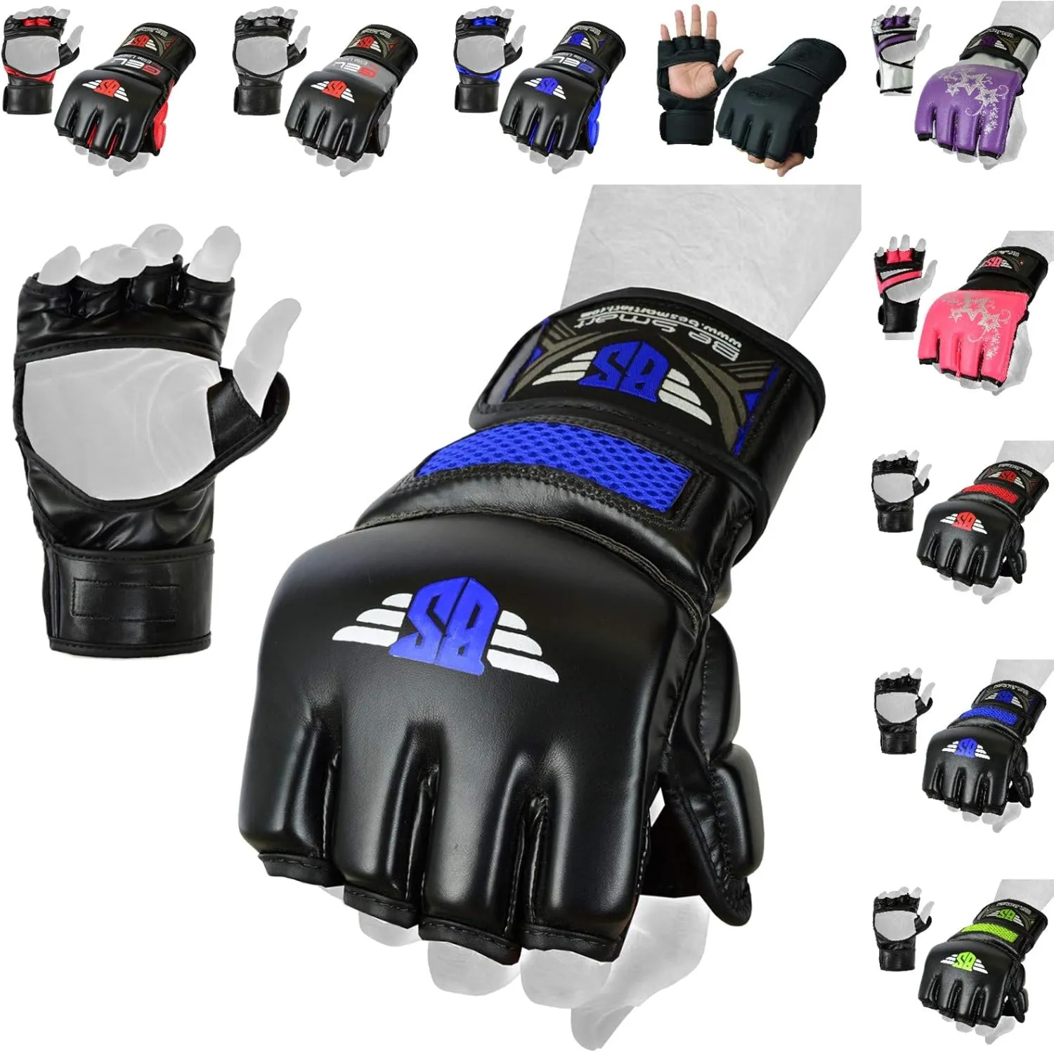 BeSmart UFC Kickboxing Gloves - MMA Sparring & Training Gloves for Mixed Martial-Arts, Adults Men & Women