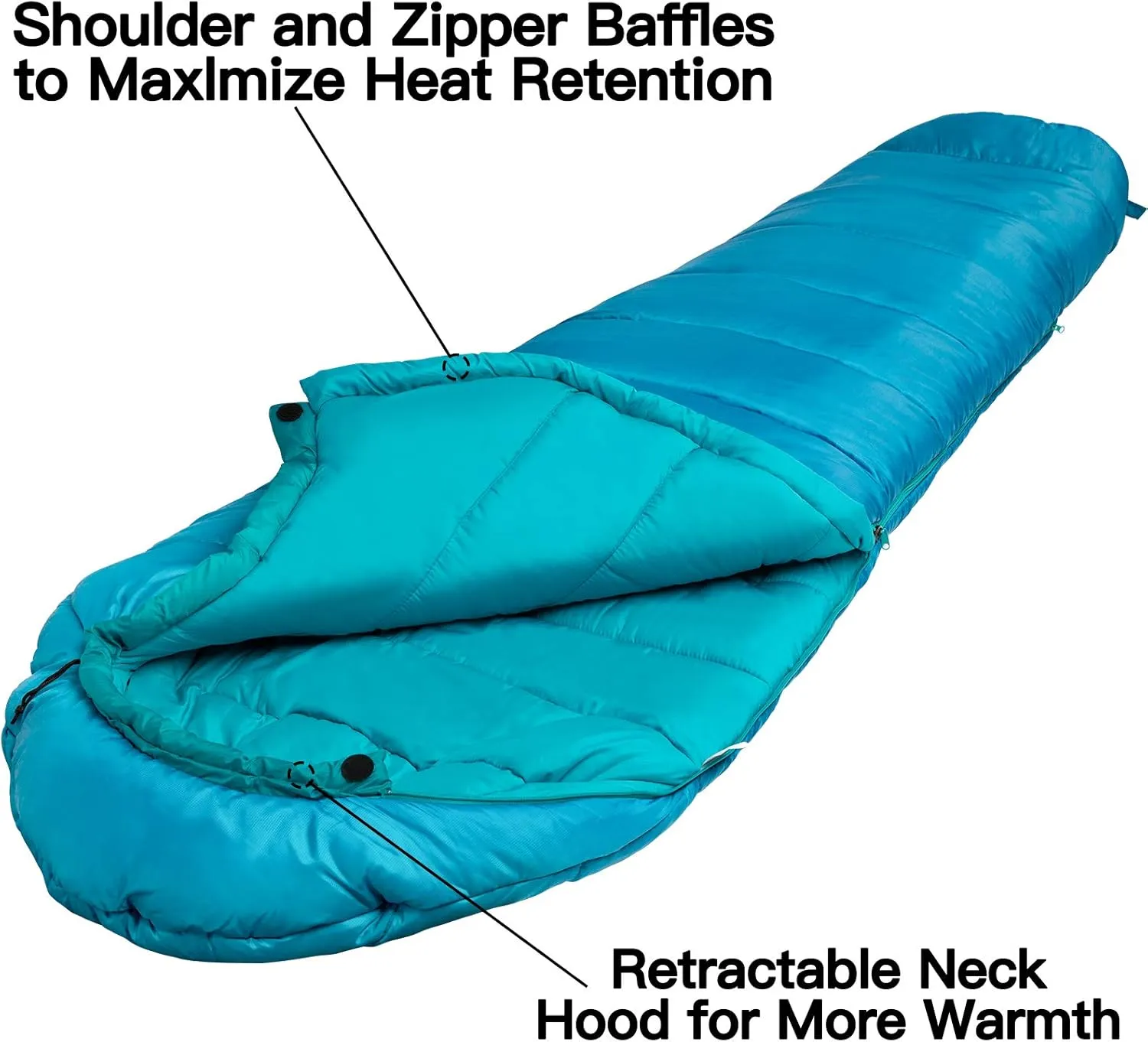 Bessport Mummy Sleeping Bag | 15-45 ℉ Extreme 3-4 Season Sleeping Bag for Adults Cold Weather– Warm and Washable, for Hiking Traveling & Outdoor Activities