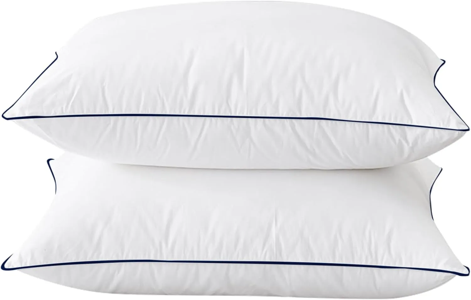 BHZ Goose Down Feather Pillows Queen Size Set of 2 Bed Pillows Hotel Collection for Sleeping Soft and Supportive Pillows for Side Stomach Back Sleepers, Navy