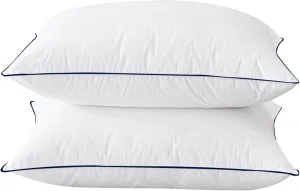 BHZ Goose Down Feather Pillows Queen Size Set of 2 Bed Pillows Hotel Collection for Sleeping Soft and Supportive Pillows for Side Stomach Back Sleepers, Navy