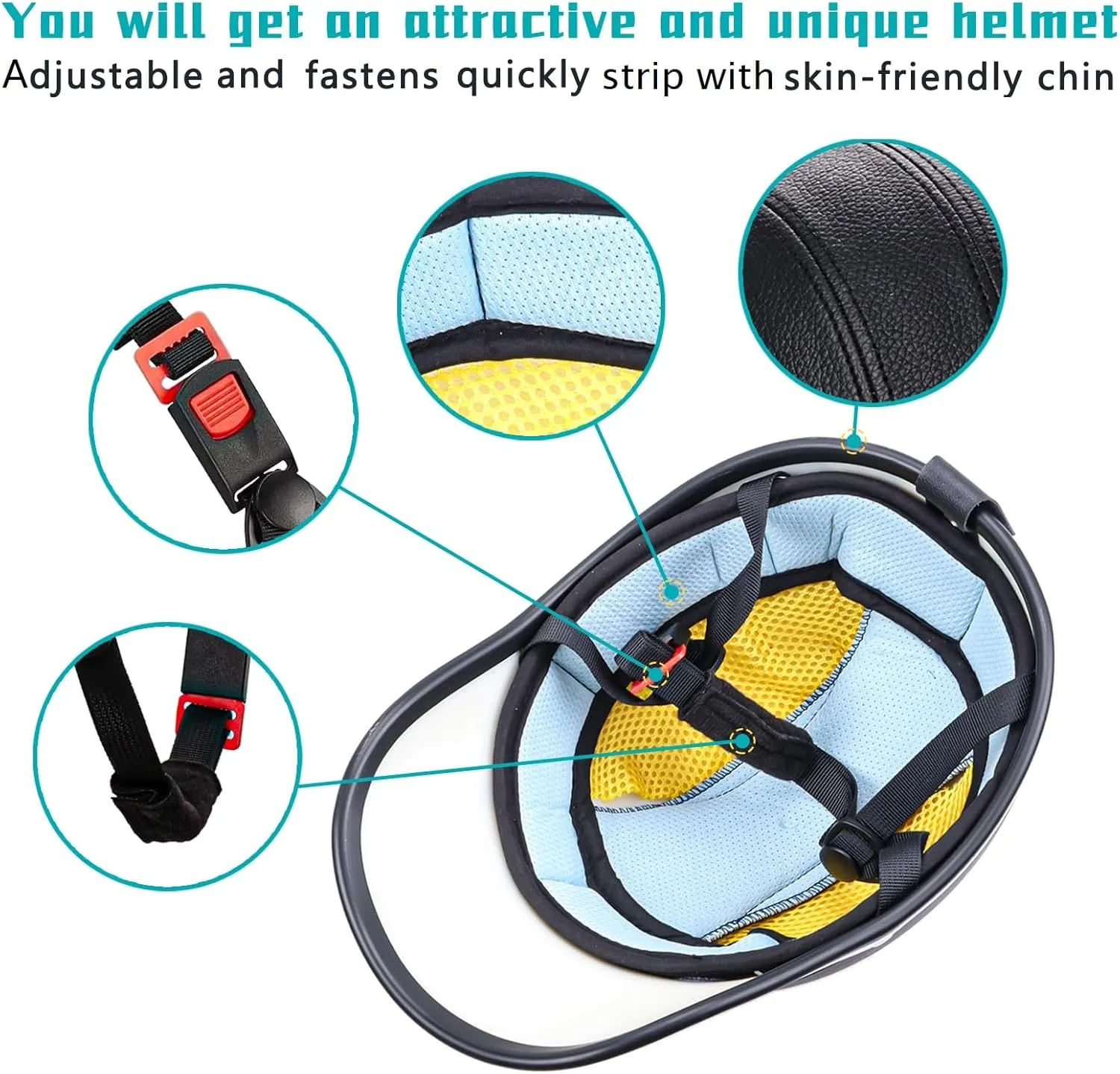 Bicycle Helmet for Adults Small/Large Bike Helmet for Women and Men Adjustable Safe Baseball Cap PU Sunshade 21.7-24.4 INCH Bike Cycling Helmets with 12PCs Reflective Sticker