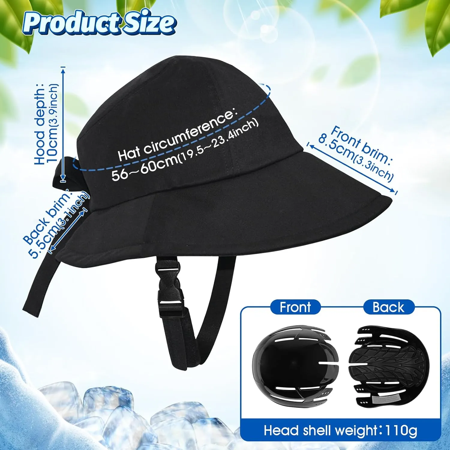 Bicycle Helmet Hat Shaped Helmet Safety 58-60cm Sun Hat Bike Helmet Hat Type Helmet for Women's Unisex School Cycling Riding