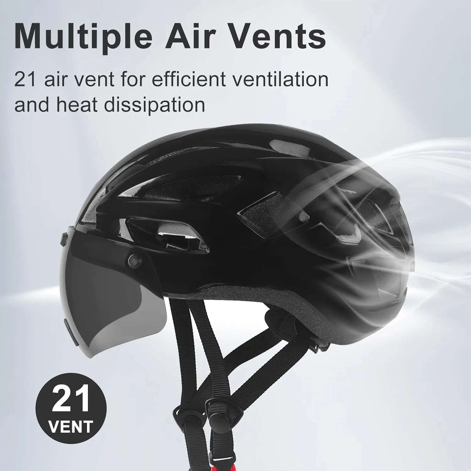 Bike Helmet Adult for Men, Lightweight Ebike Helmet with LED Light & Magnetic Goggles, USB Charging Cable Included, Cycling Helmet for Adult with Adjustable Dial Fit 58-62cm