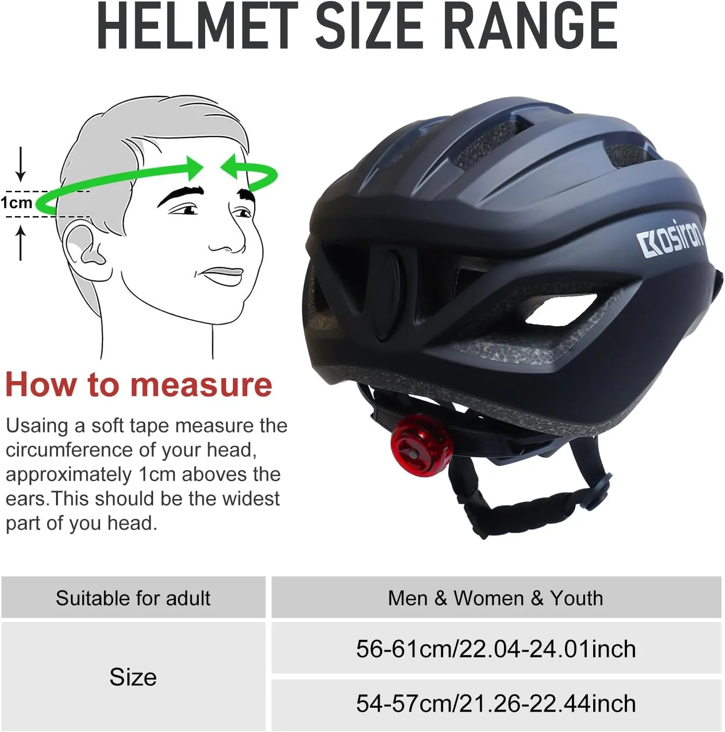 Bike Helmet Adult Men Women Bicycle Helmet with Light Detachable Visor Lightweight Mountain Road Bike Helmet Adjustable Size Cycling Helmet