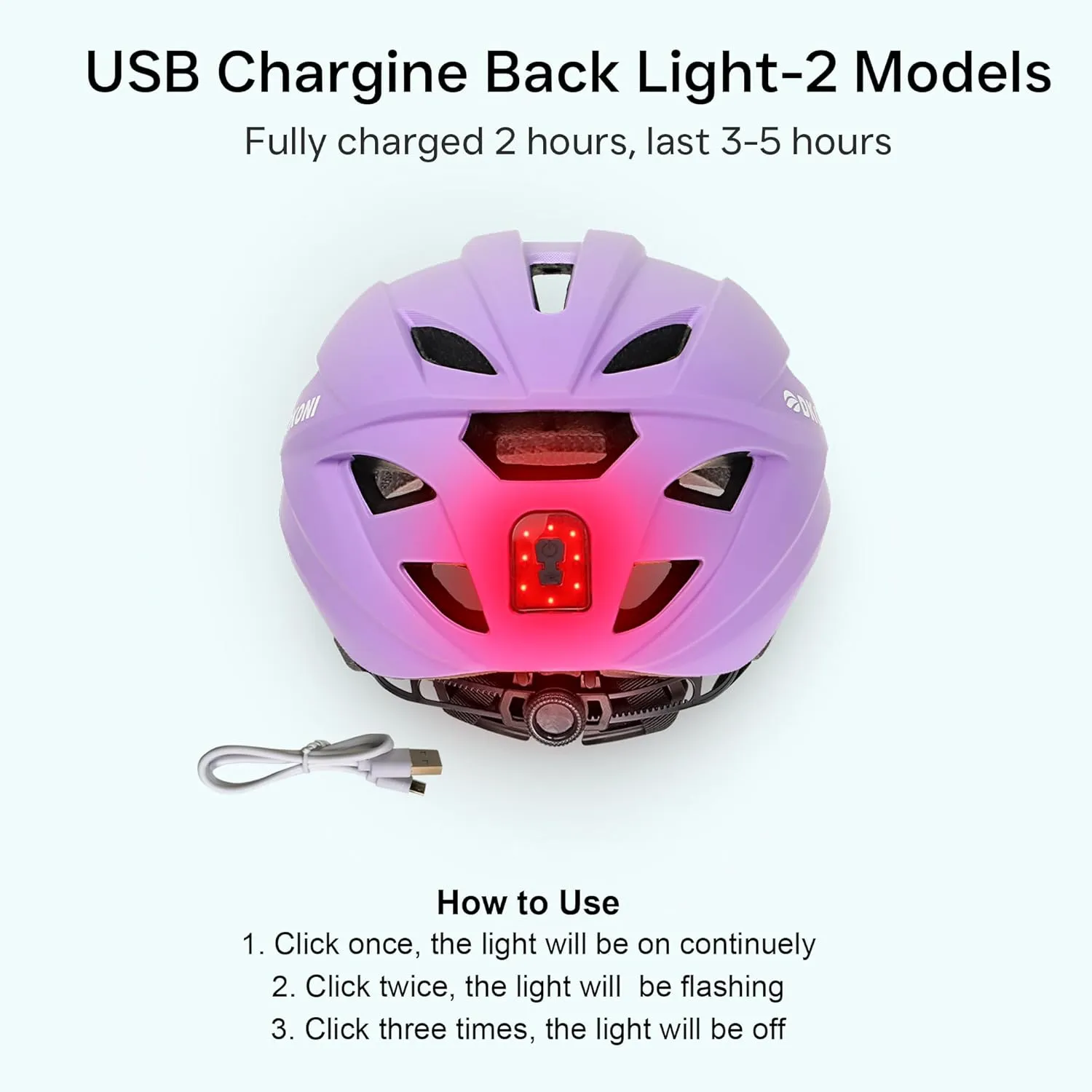 Bike Helmet Adult Urban:Bicycle Helmet for Men Women with USB Charge Detachable Taillight Helmets for Commuter Cycling Scooters