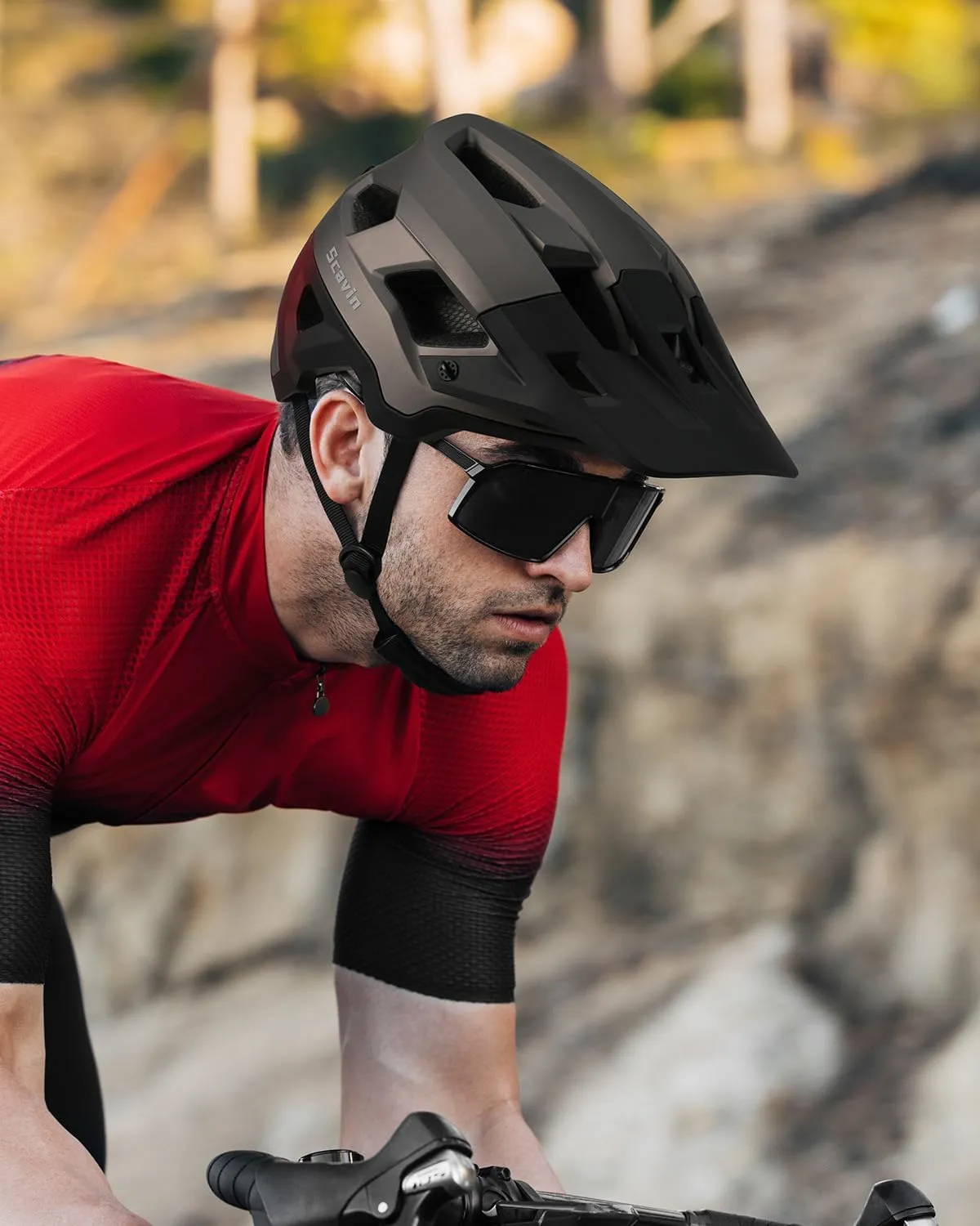 Bike Helmet for Adult, Moutain Road Bicyle Helmet Certified Adjustable MTB Cycling Helmet with Removable Visor and EPS Foam Interior