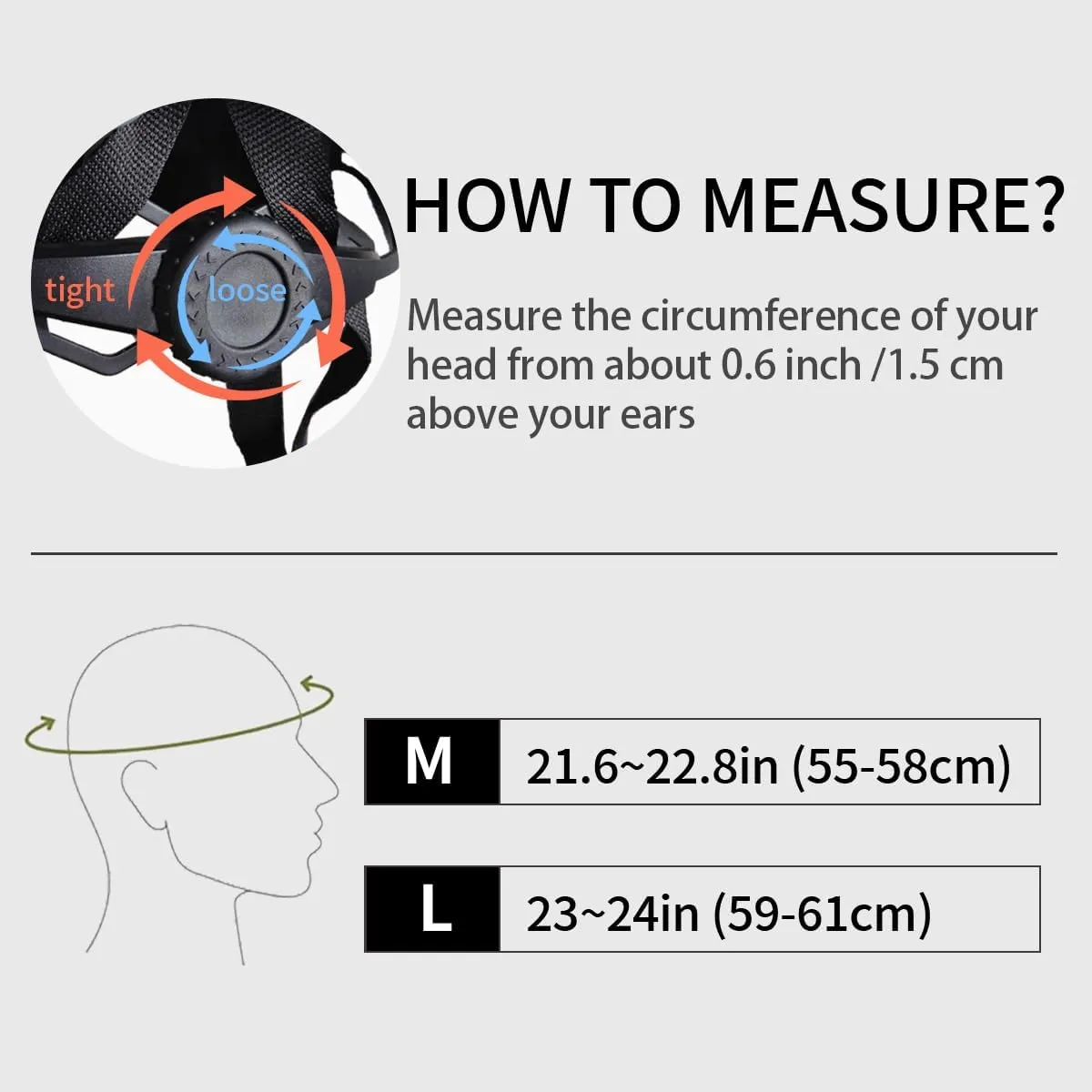 Bike Helmet for Adults, Lightweight Mountain Bicycle Helmet with USB Rechargeable LED Rear Light, Removable Sun Visor for Women, Men, Suitable for Cycling and Commuting