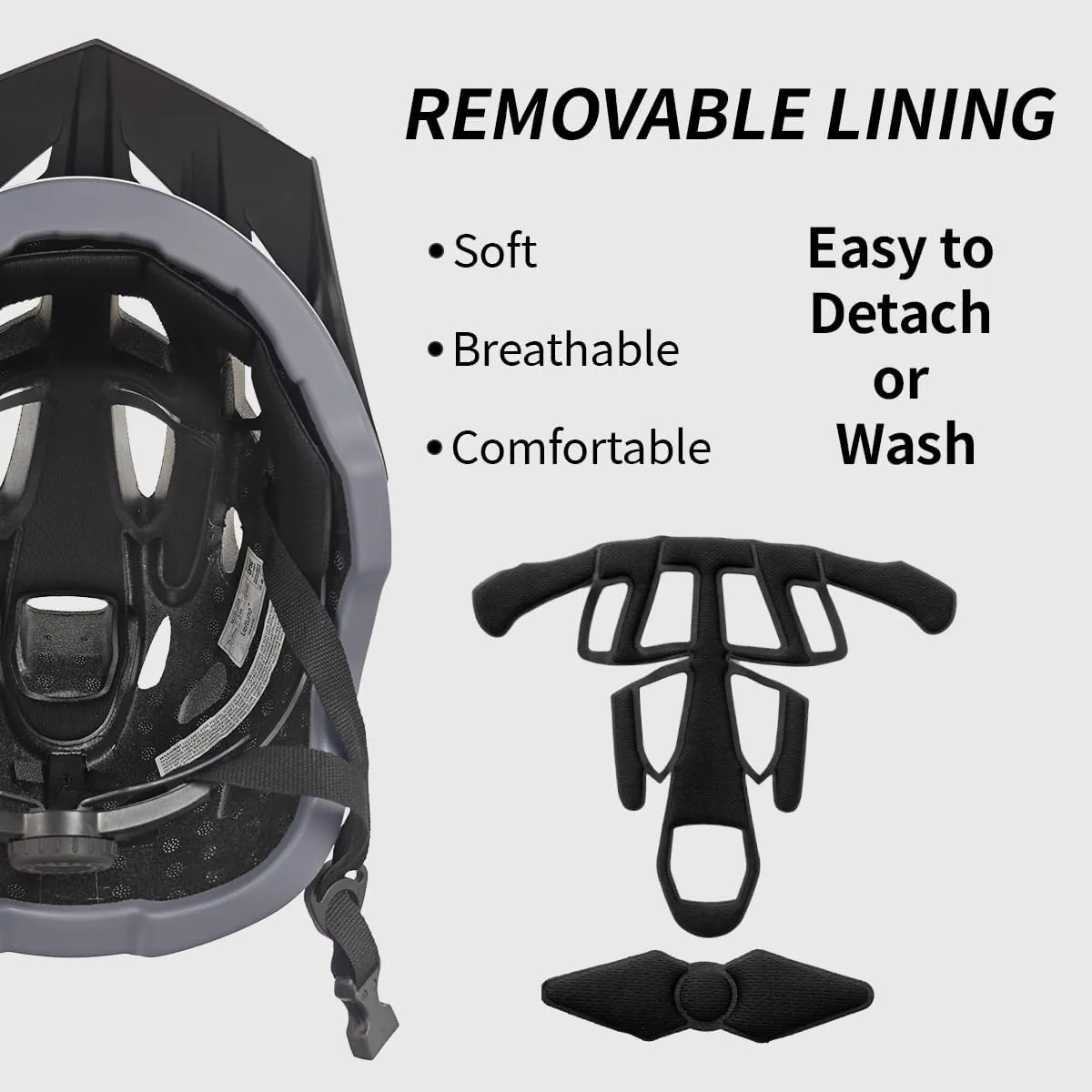 Bike Helmet for Adults, Lightweight Mountain Bicycle Helmet with USB Rechargeable LED Rear Light, Removable Sun Visor for Women, Men, Suitable for Cycling and Commuting
