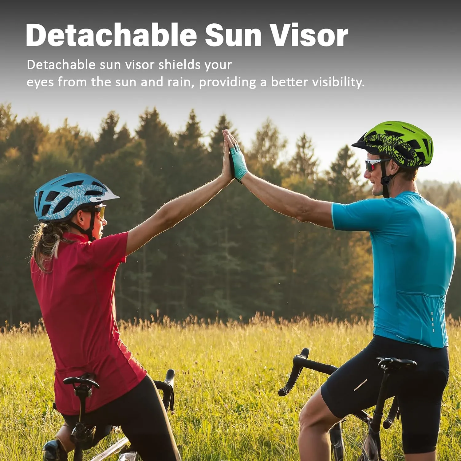 Bike Helmet for Adults Women Men Youth Kids, Lightweight Mountain Road Bicycle Cycling Helmets with Adjustable Dial, 2 Detachable Visor