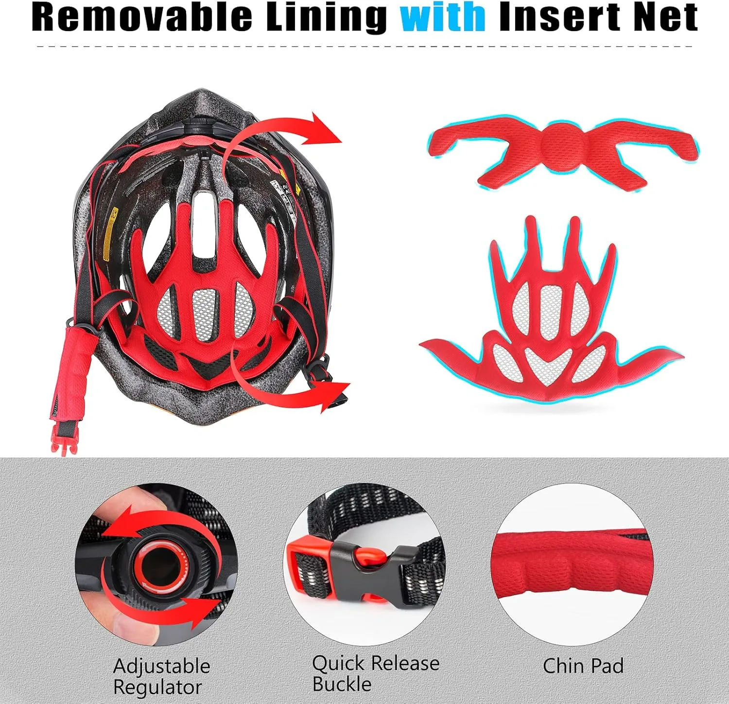 Bike Helmet Men Women, Shinmax Bicycle Helmet with Rear Light and Detachable Visor