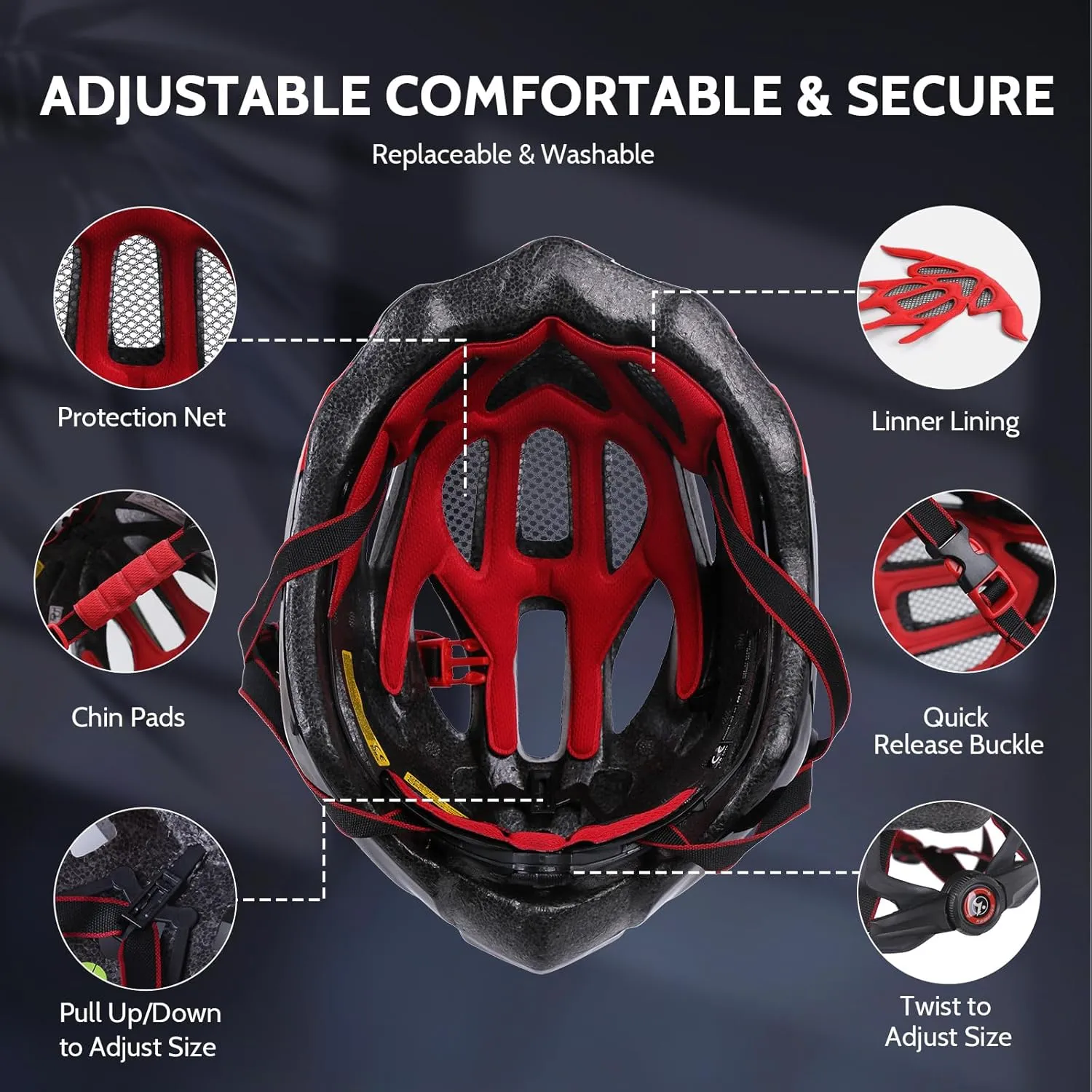 Bike Helmet Men Women, Shinmax Bicycle Helmet with Rear Light and Detachable Visor