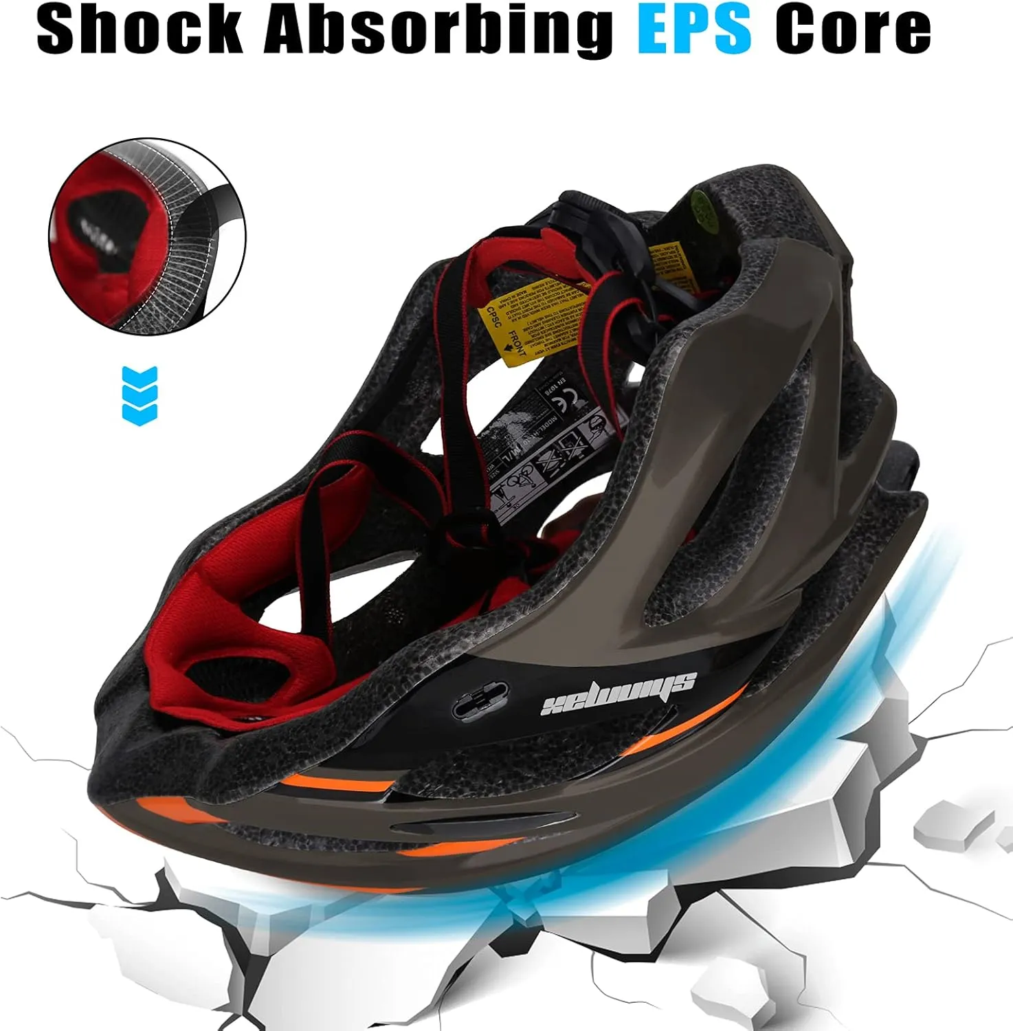 Bike Helmet Men Women, Shinmax Bicycle Helmet with Rear Light and Detachable Visor