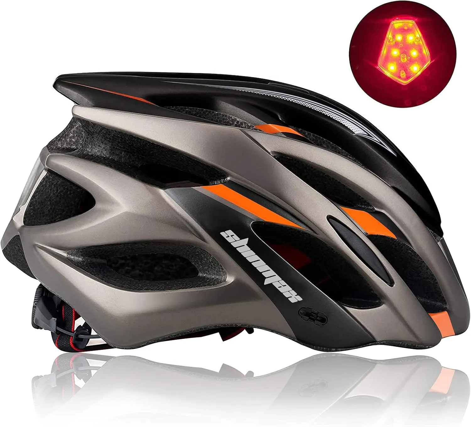 Bike Helmet Men Women, Shinmax Bicycle Helmet with Rear Light and Detachable Visor