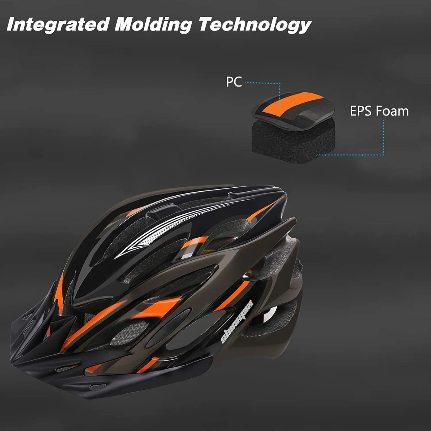 Bike Helmet Men Women, Shinmax Bicycle Helmet with Rear Light and Detachable Visor