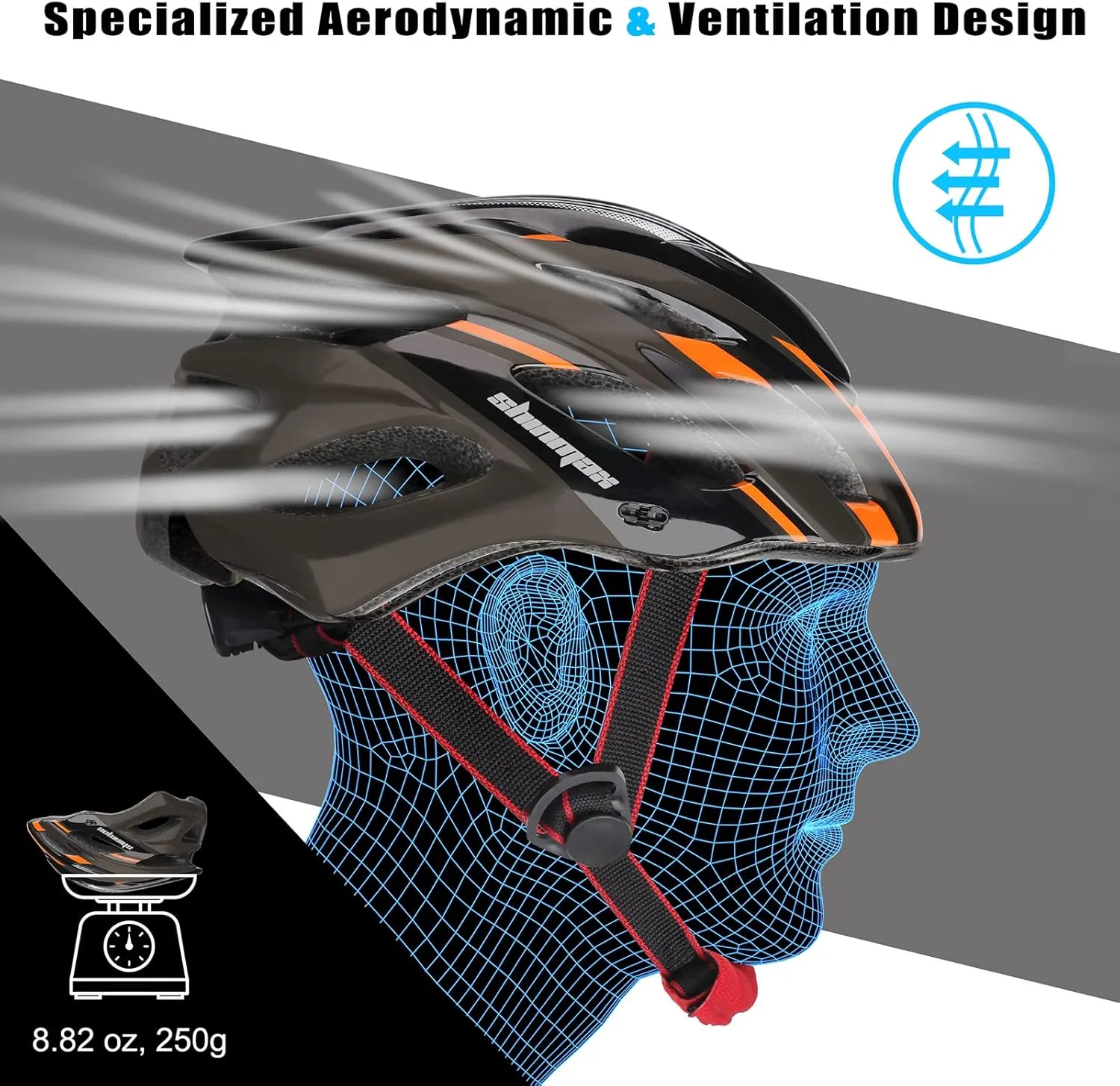 Bike Helmet Men Women, Shinmax Bicycle Helmet with Rear Light and Detachable Visor