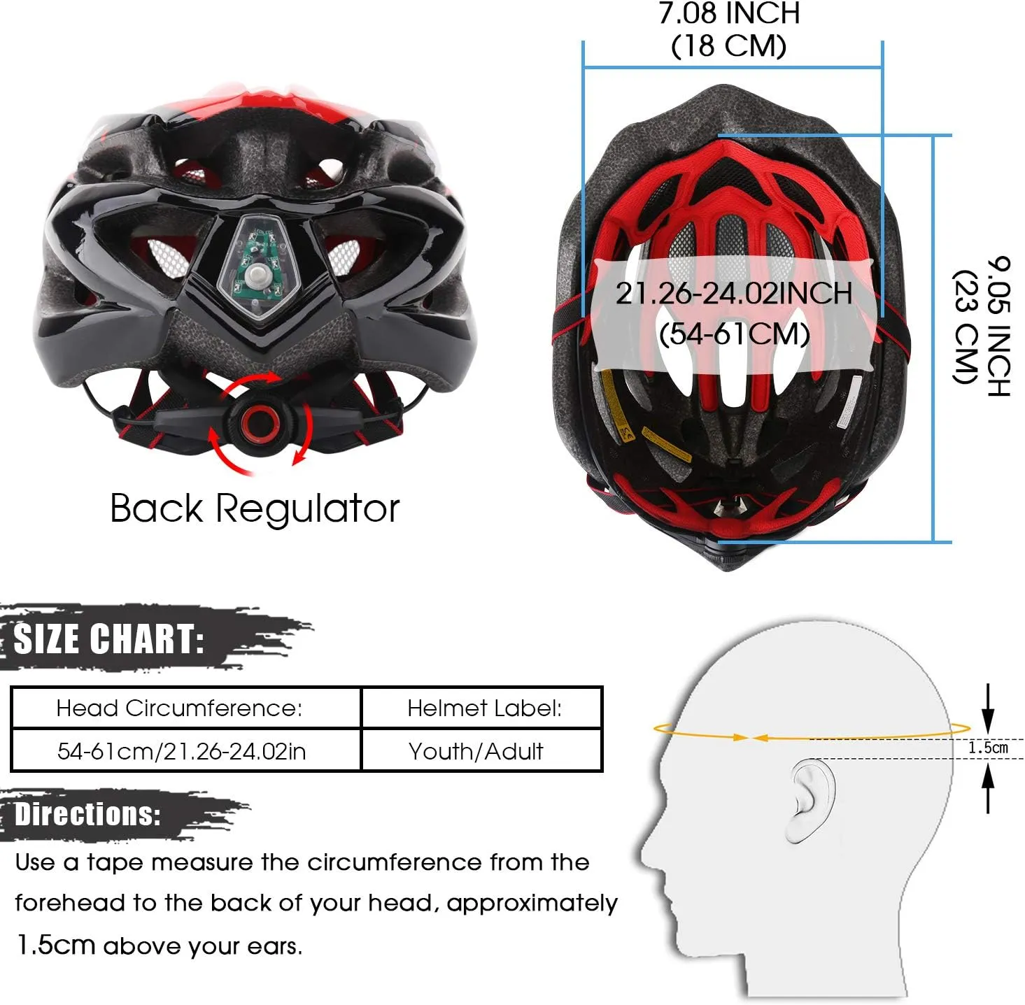 Bike Helmet Men Women, Shinmax Bicycle Helmet with Rear Light and Detachable Visor
