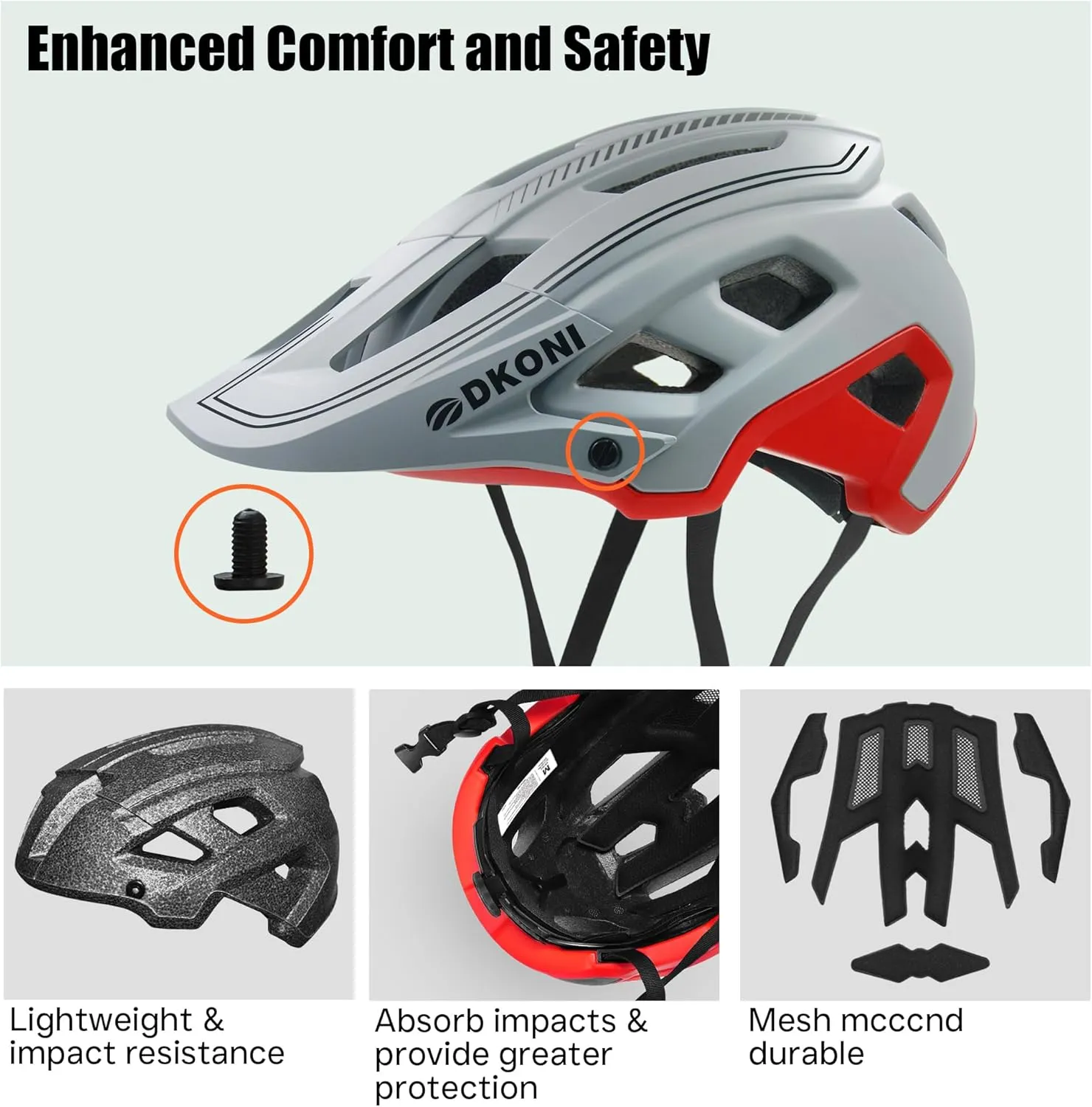 Bike Helmet Mountain Bike Helmets for Adults:Men Women Bicycle Helmet Certified MTB Cycling Helmet with Visor