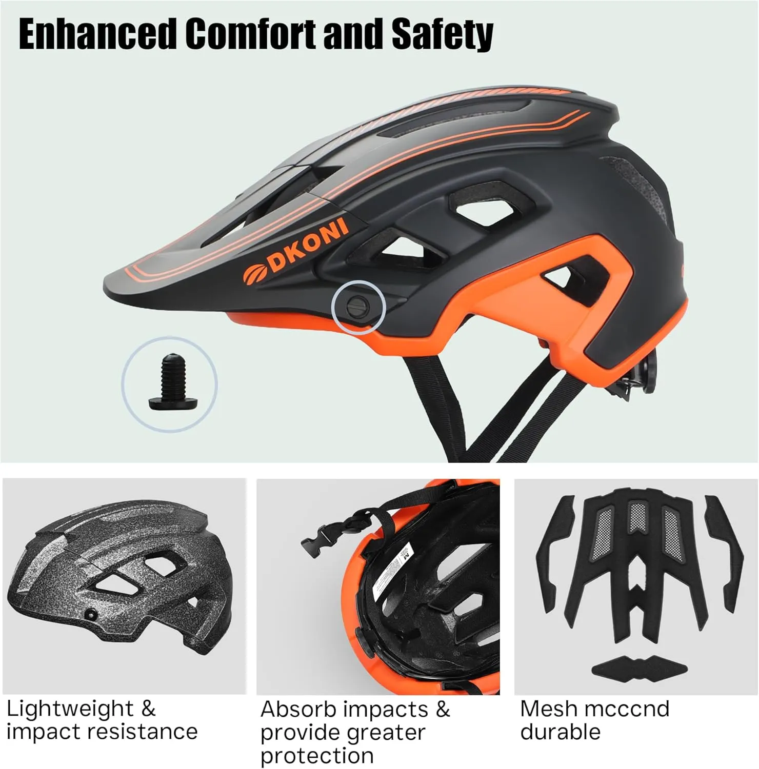 Bike Helmet Mountain Bike Helmets for Adults:Men Women Bicycle Helmet Certified MTB Cycling Helmet with Visor