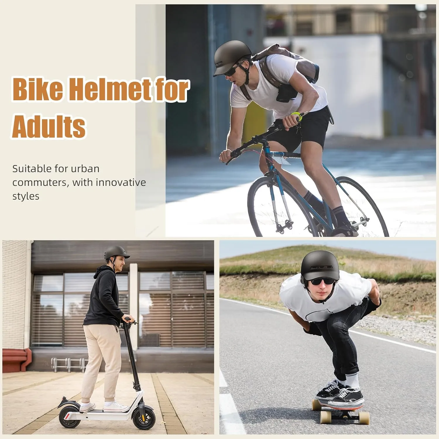Bike Helmet, Shinmax Baseball Cap Adult Bike Helmets for Men Women Bicycle Helmet Lightweight Adjustable Cycling Helmet for Urban Commuter Road Biking