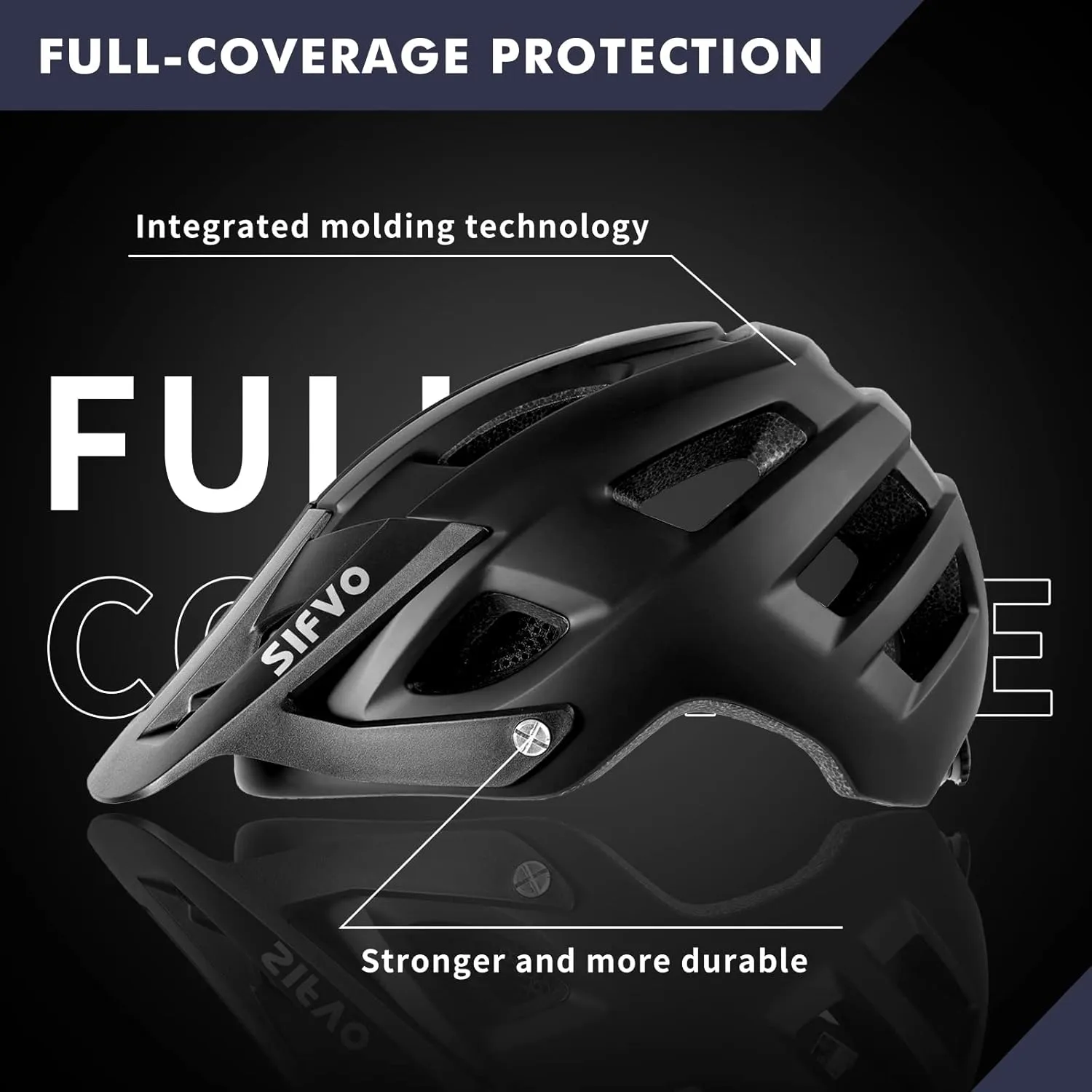 Bike Helmet, SIFVO Bike Helmets for Men and Women, Mountain Bike Helmet with Visor Helmets for Adults to Youth Bicycle Helmet Road Bike Helmet Safe and Comfortable 54-62cm【M/L】