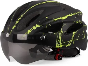 Bike Helmet with Detachable Magnetic Visor Goggle, Lightweight Cycling Helmet Adjustable for Adult Men Women Mountain Road Cycling