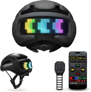 Bike Helmet with Light - Bike Helmet with DIY LED Screen for Scooter, Bicycle, Skateboard - LED Display Helmet with Customizable Patterns - Bicycle Helmet Light for Adult Men and Women