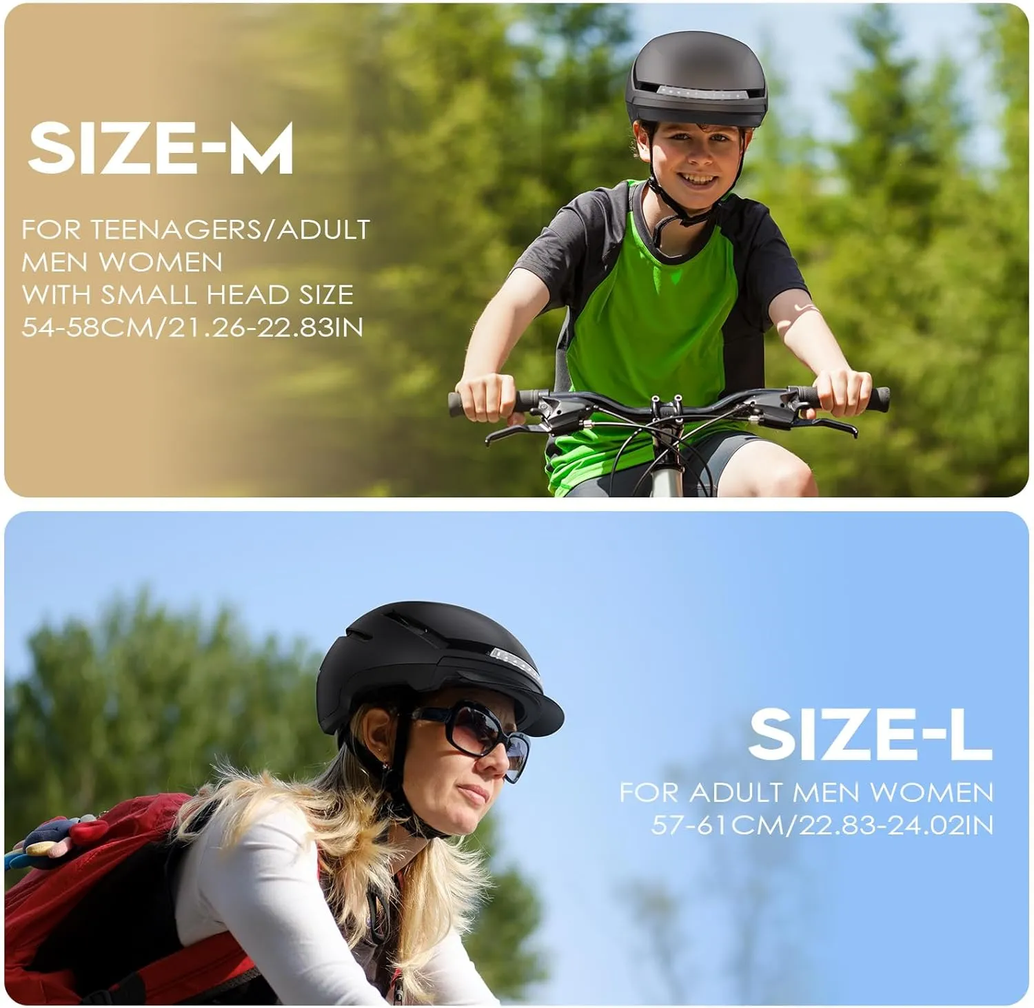 Bike Helmet with Turn Signal Light - Shinmax Bicycle Helmet with Front & Rechargeable Rear Light, Detachable Visor, Cycling Helmet for Adult Men Women Perfect for Commuter MTB Scooter E-bike City Road