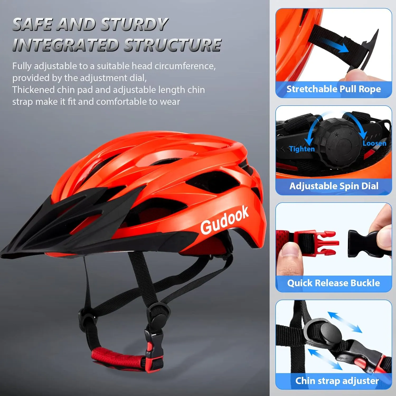 Bike Helmets for Men - Women Bicycle Helmet Adult - Certified Lightweight Comfort Adjustable Cycling Helmet with Detachable Visor for Mountain Road Biker