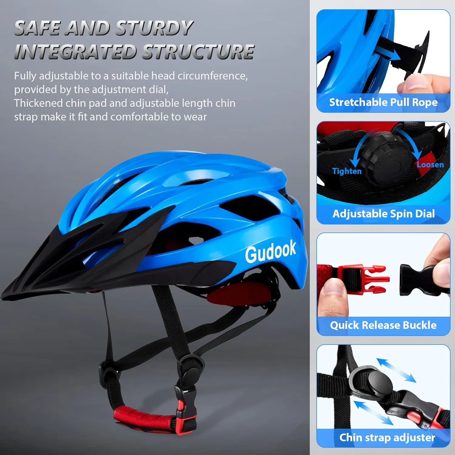 Bike Helmets for Men - Women Bicycle Helmet Adult - Certified Lightweight Comfort Adjustable Cycling Helmet with Detachable Visor for Mountain Road Biker