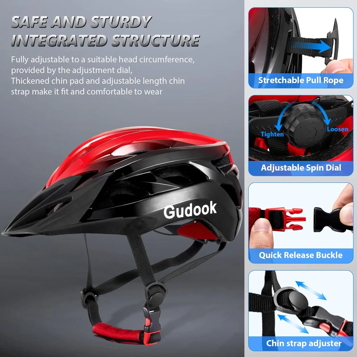 Bike Helmets for Men - Women Bicycle Helmet Adult - Certified Lightweight Comfort Adjustable Cycling Helmet with Detachable Visor for Mountain Road Biker