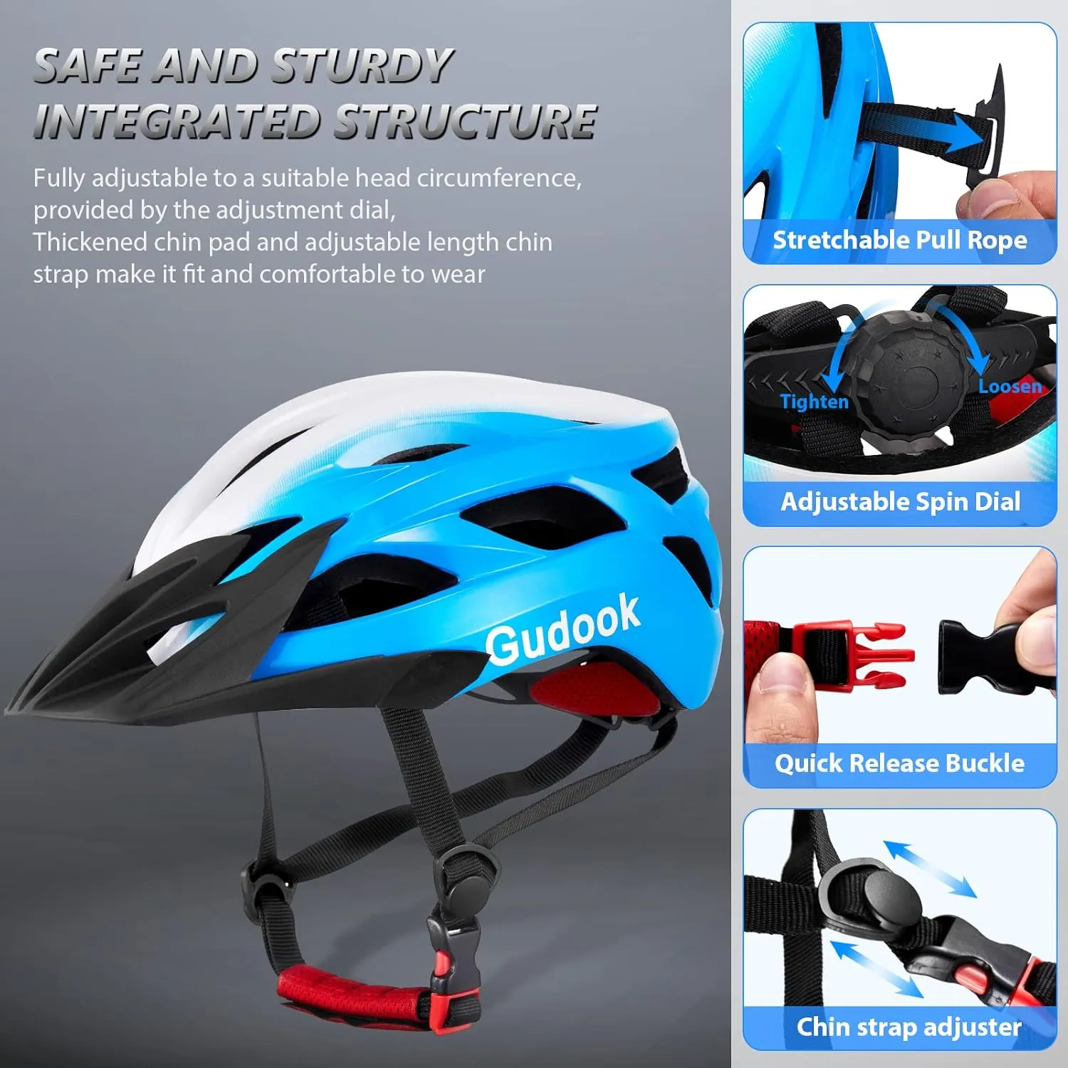 Bike Helmets for Men - Women Bicycle Helmet Adult - Certified Lightweight Comfort Adjustable Cycling Helmet with Detachable Visor for Mountain Road Biker