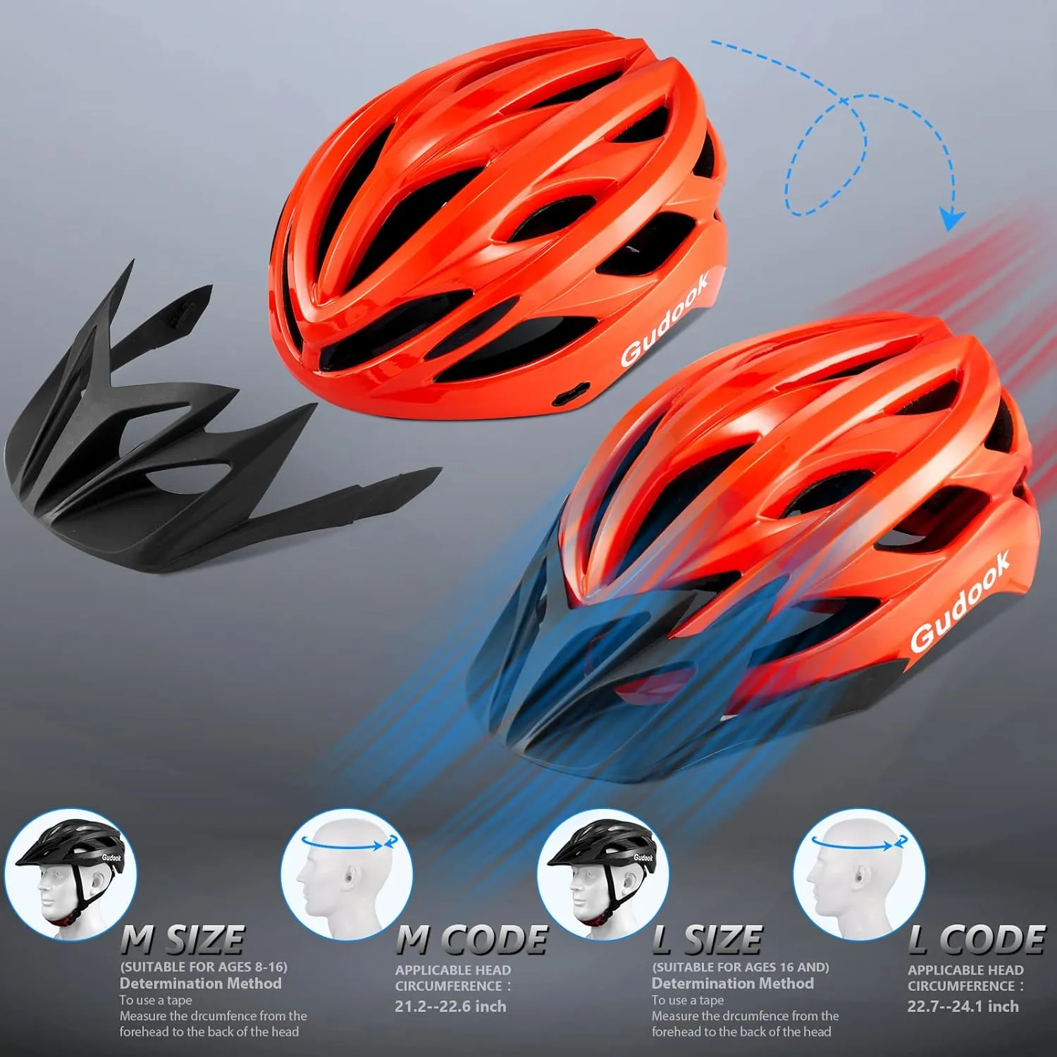 Bike Helmets for Men - Women Bicycle Helmet Adult - Certified Lightweight Comfort Adjustable Cycling Helmet with Detachable Visor for Mountain Road Biker