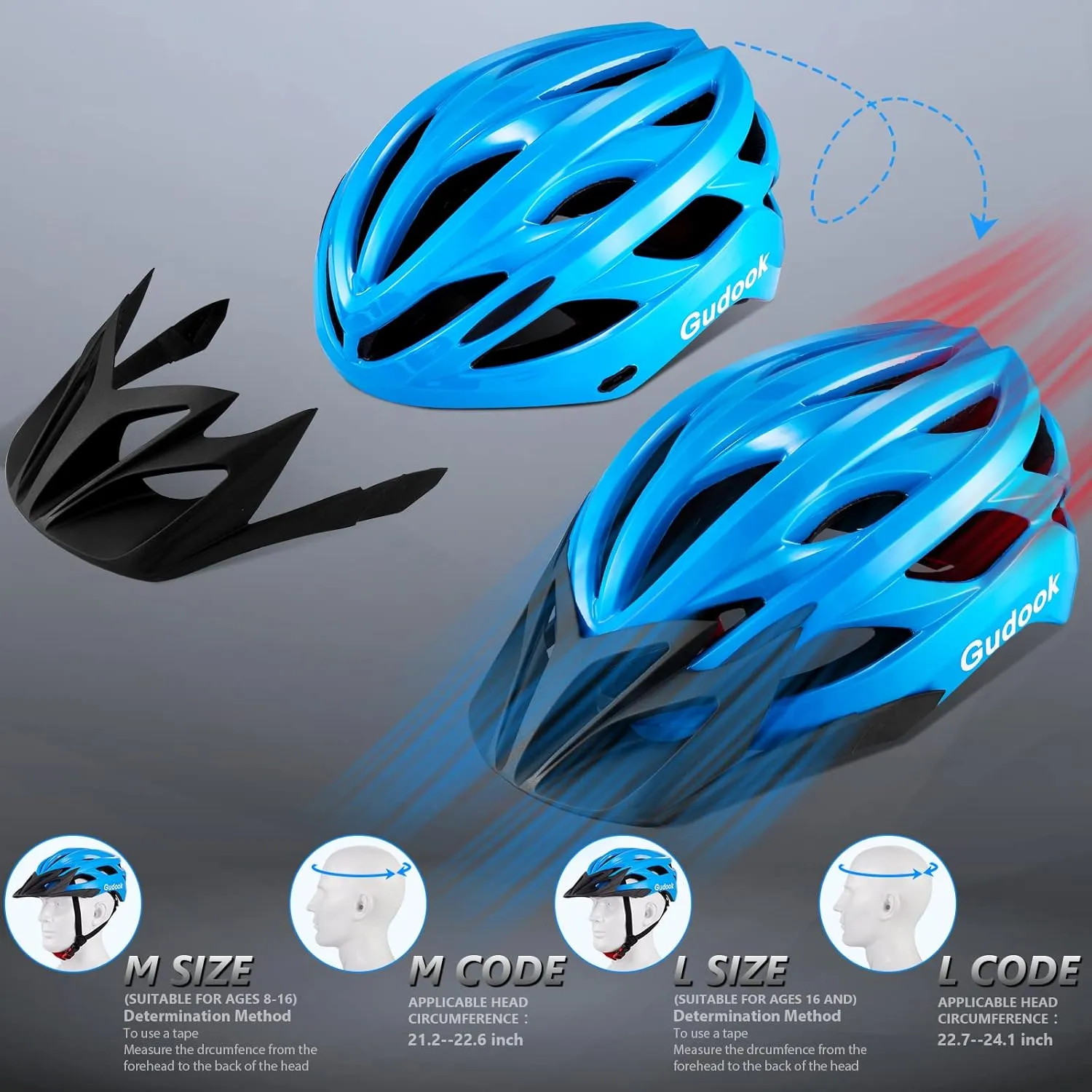 Bike Helmets for Men - Women Bicycle Helmet Adult - Certified Lightweight Comfort Adjustable Cycling Helmet with Detachable Visor for Mountain Road Biker