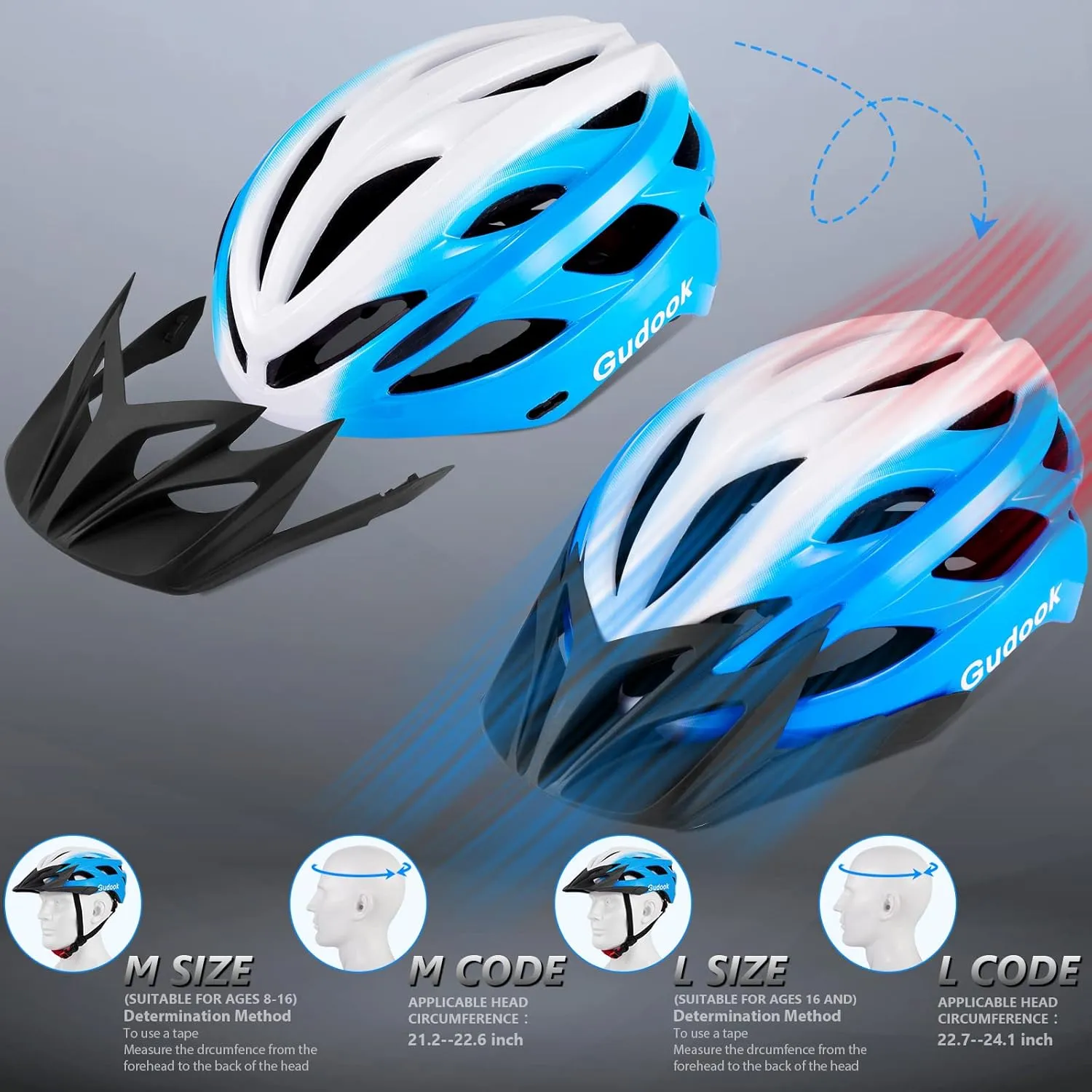 Bike Helmets for Men - Women Bicycle Helmet Adult - Certified Lightweight Comfort Adjustable Cycling Helmet with Detachable Visor for Mountain Road Biker