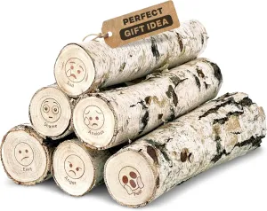 Birch Emoji Firewood Logs | Kiln-Dried & Seasoned Hardwood for Fire Pit, Fireplace, Pizza Oven | Bright Flames & Pleasant Aroma for Cozy Atmosphere | Split Wood for Solo Stove