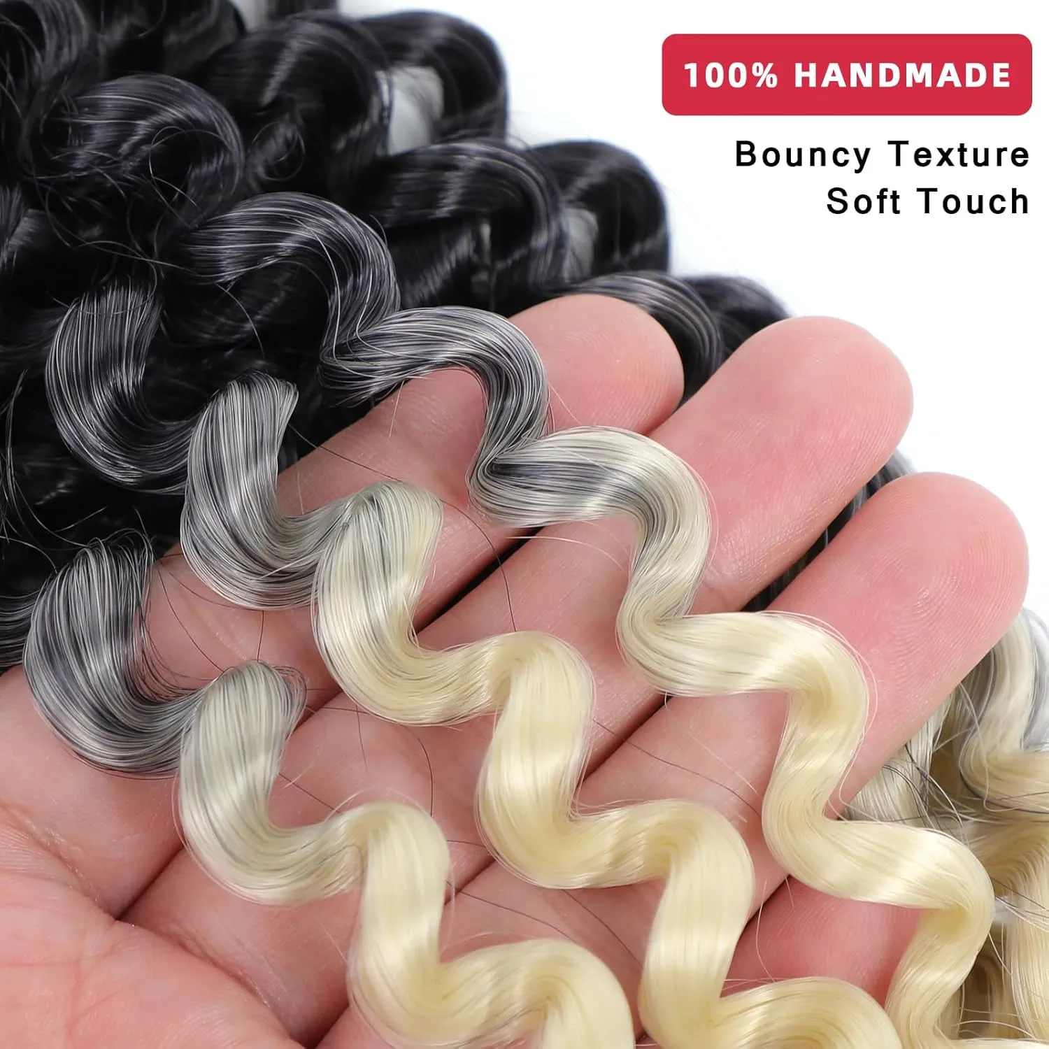 Blonde Crochet Hair for Black Women Gogo Curl Crochet Hair 1b/613 Braiding Hair Curly 14 Inch 3PCS (1B-Blonde)